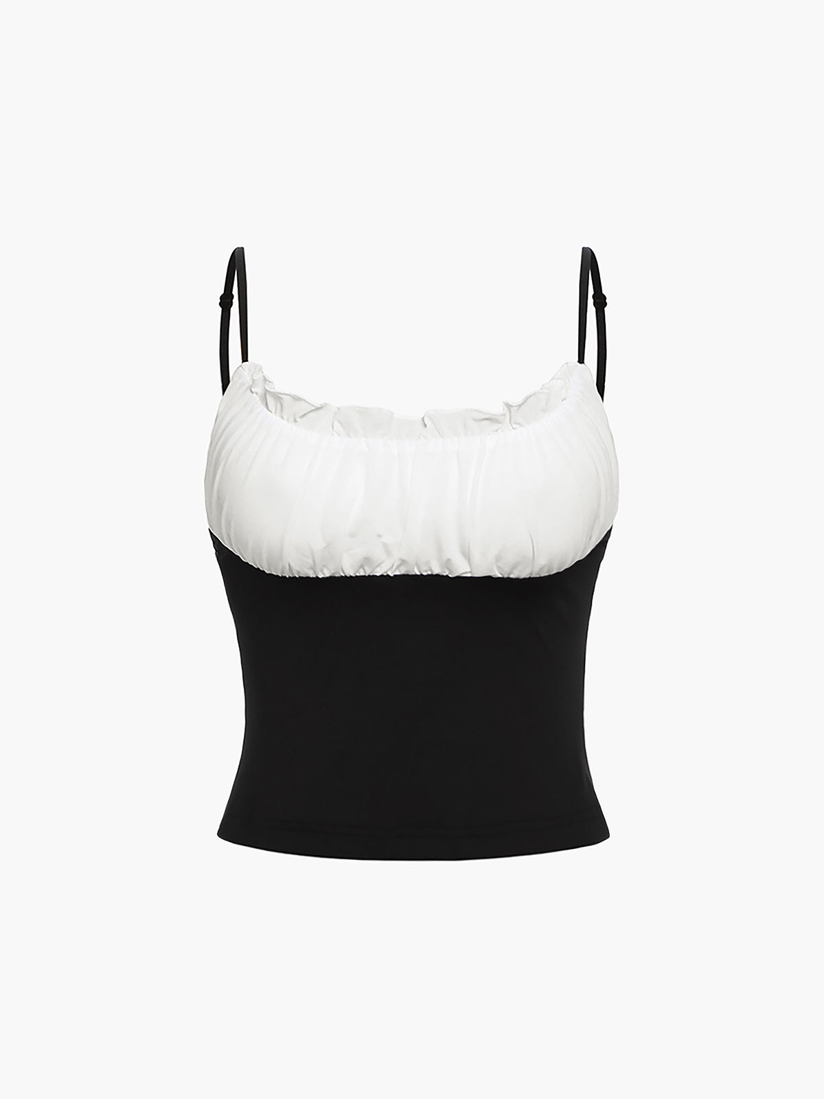 Two-Tone Cropped Cami Top — Black & White — Svelte Chic