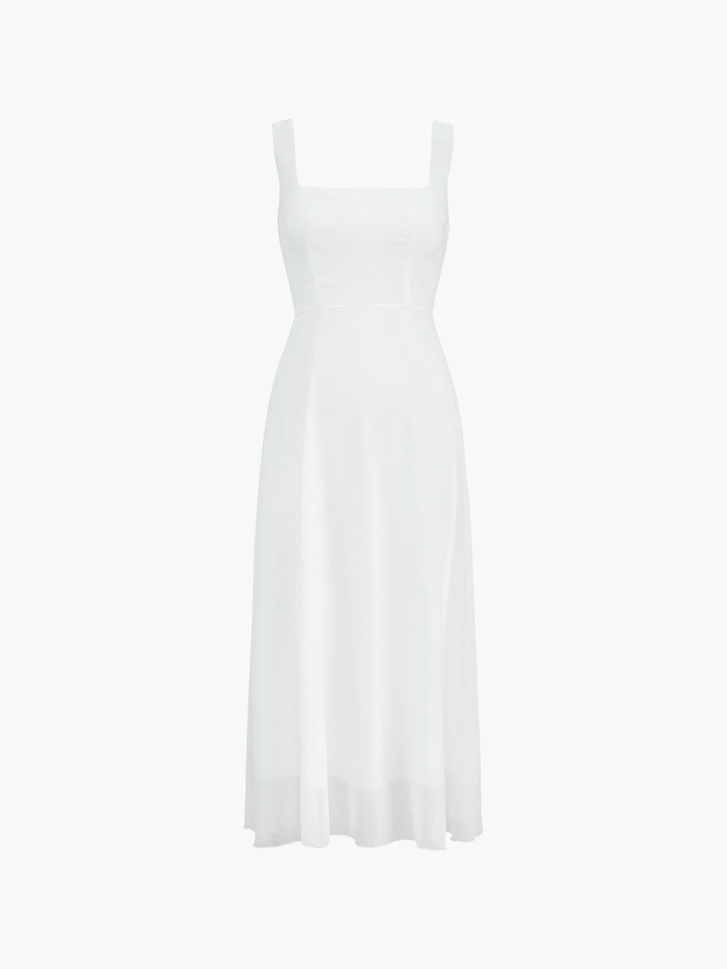 Elegant Cami Maxi Dress — White Square Neck — Svelte Chic