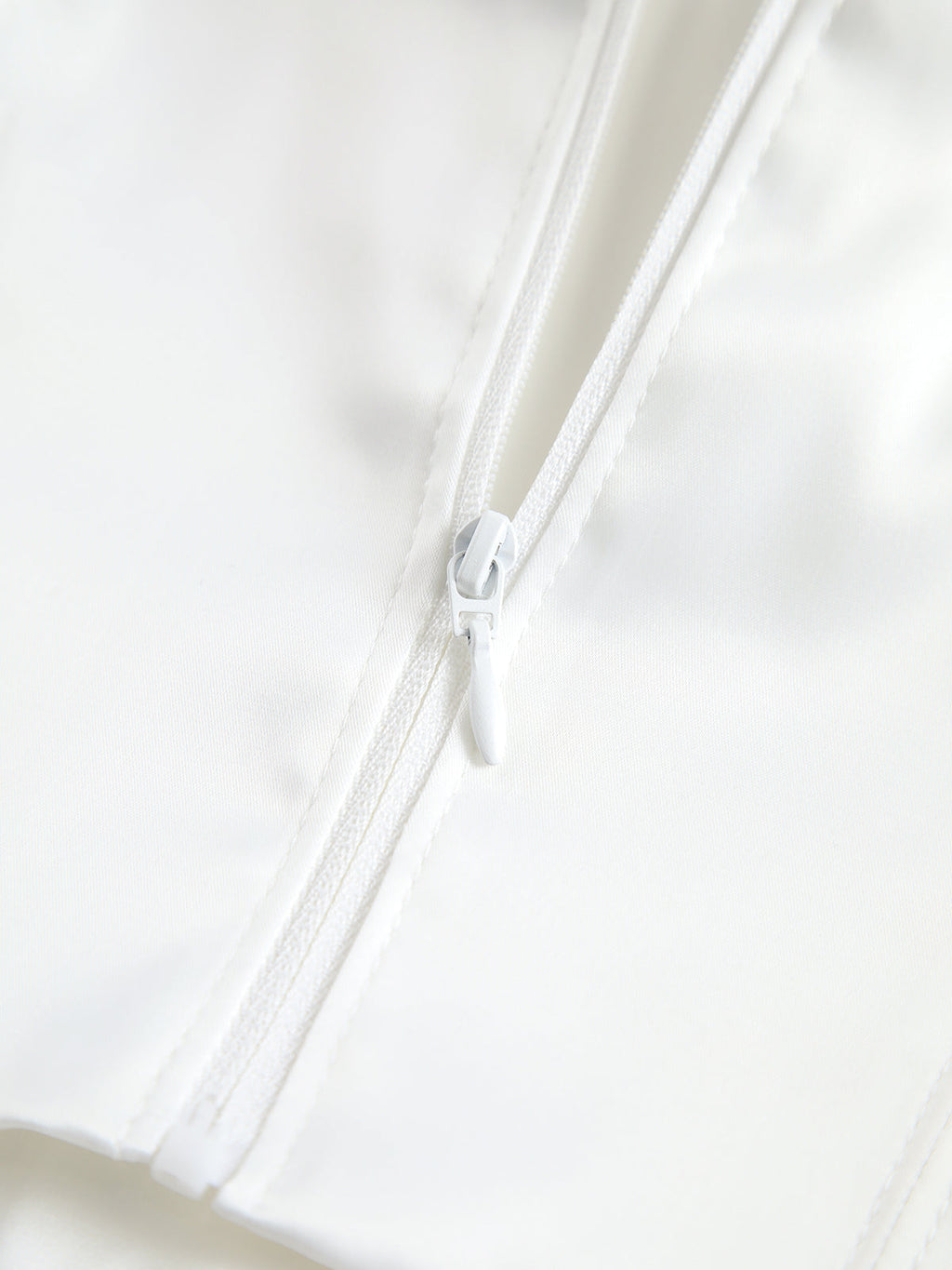 Contrast Trim Corset Cami Top — White Satin — Svelte Chic