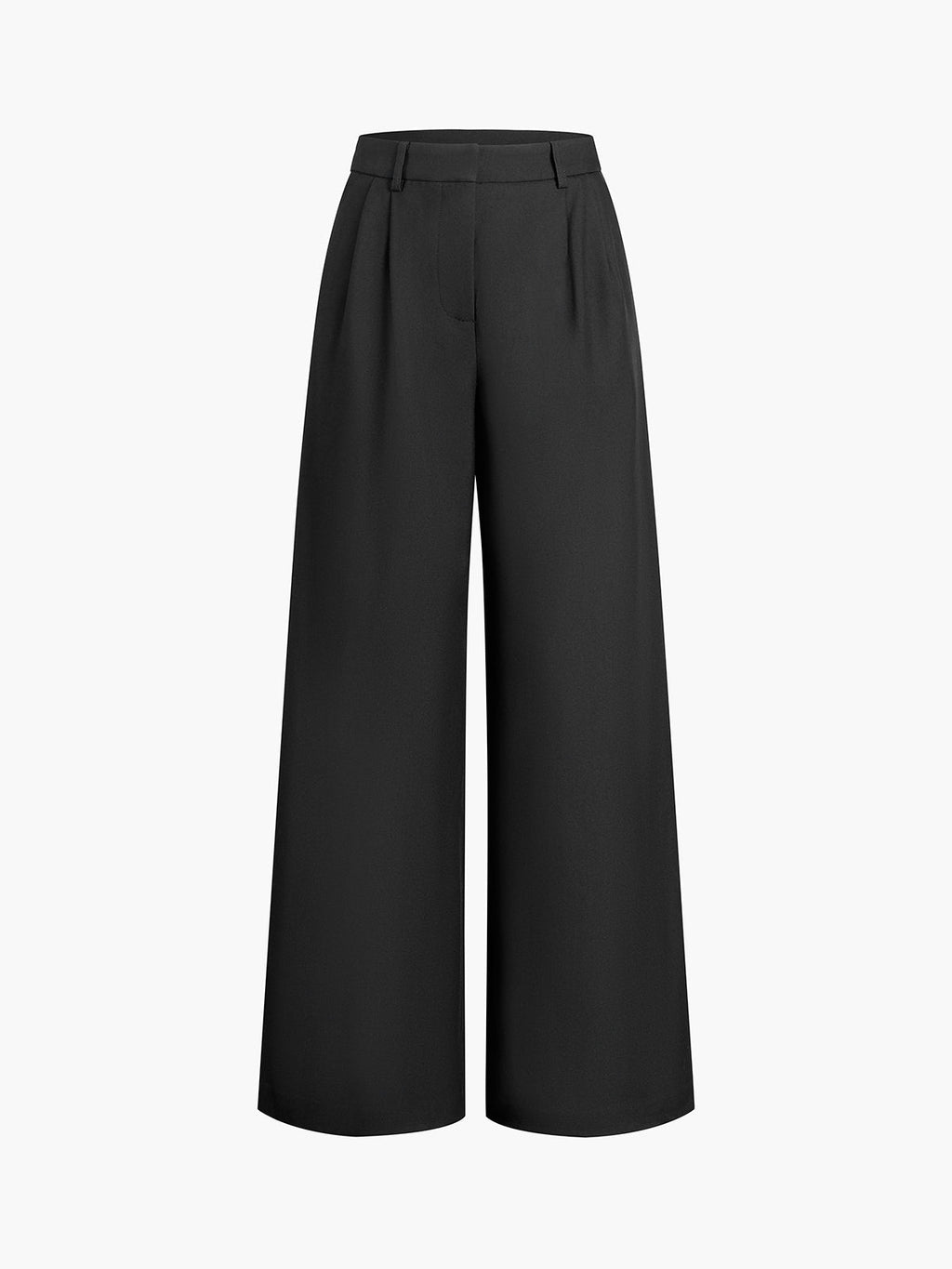 Wide Leg Trousers — White — Svelte Chic
