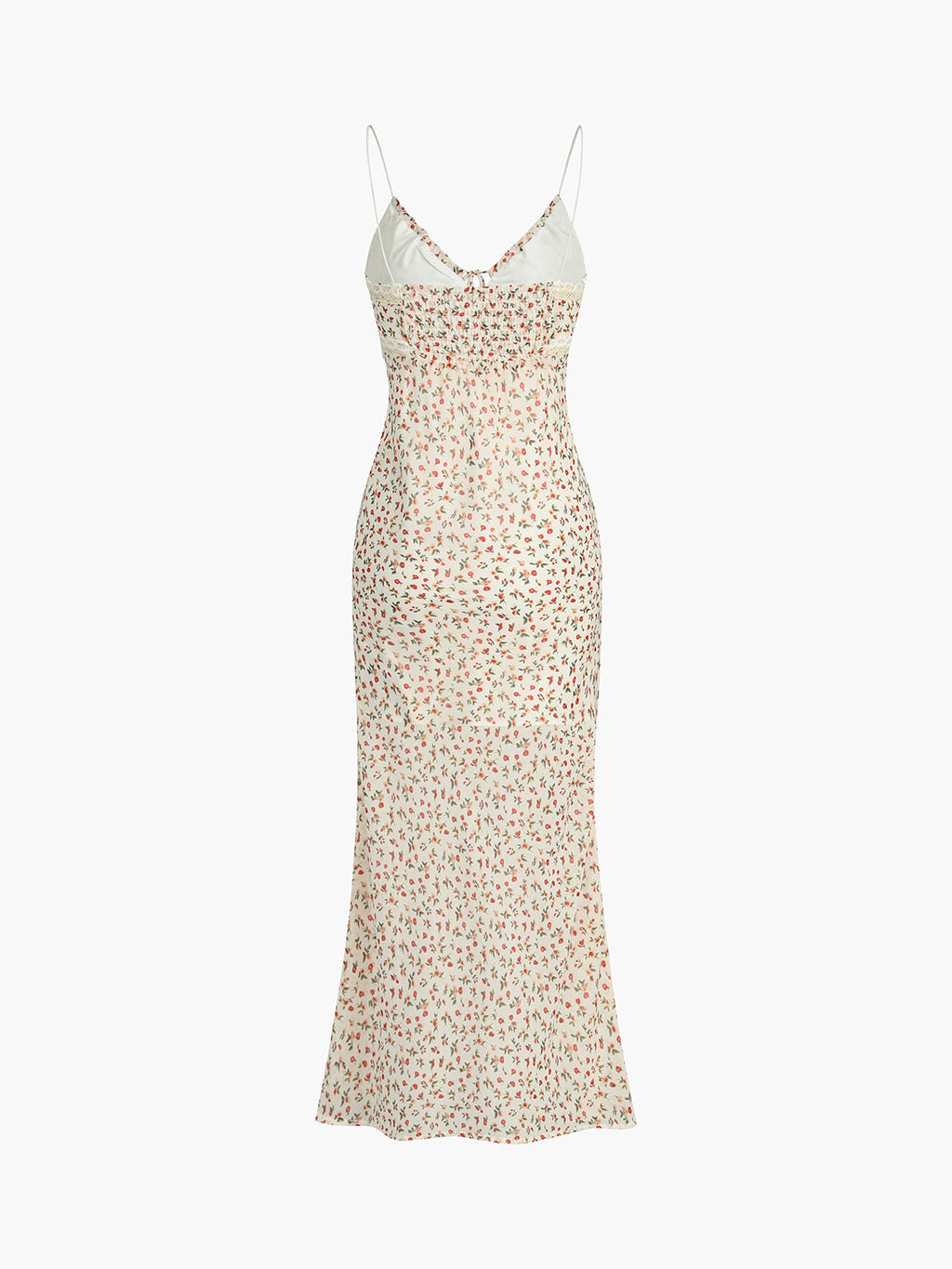 Boho Ditsy Floral Knotted Cami Maxi Dress — Orange — Svelte Chic