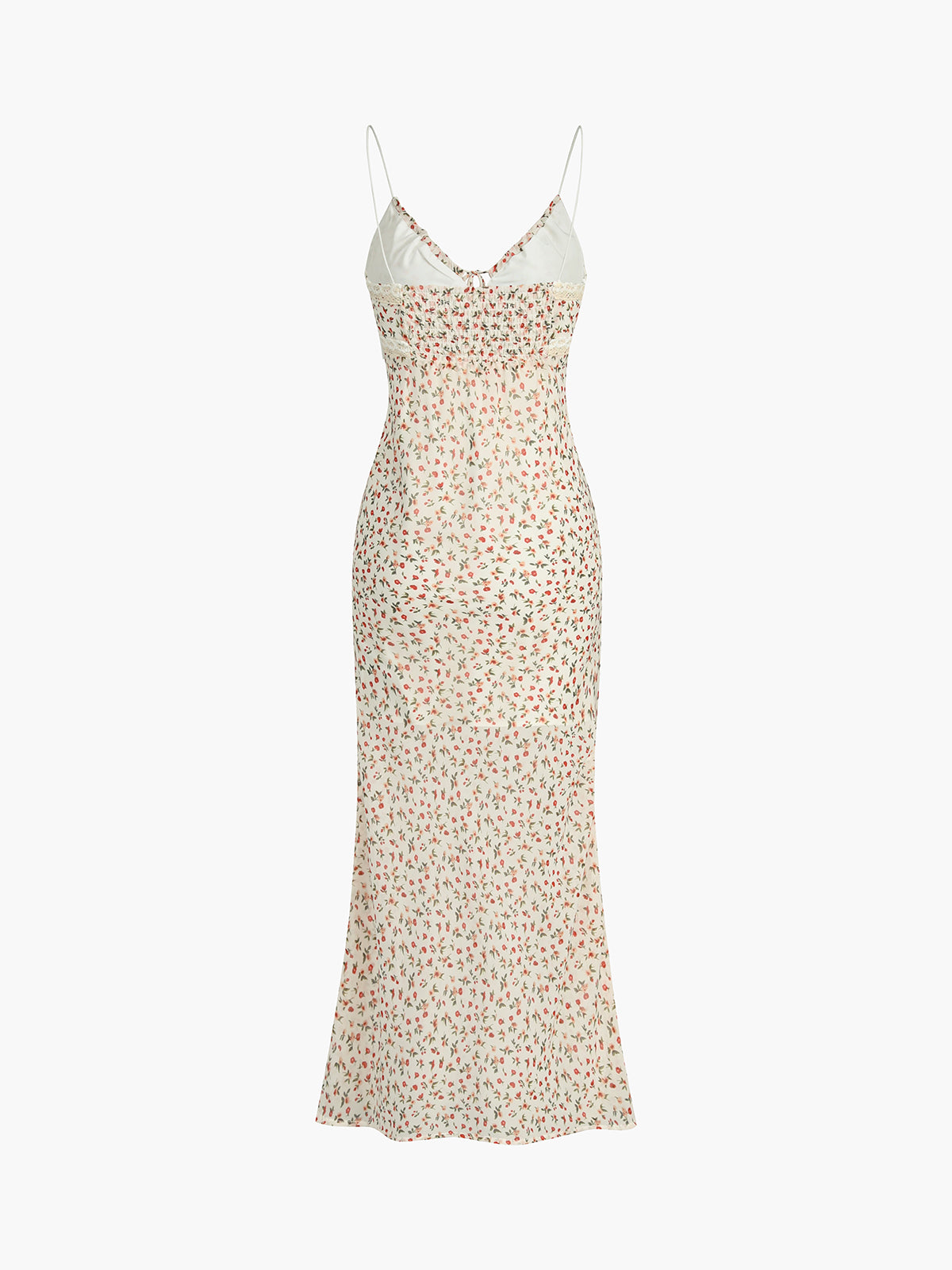 Boho Ditsy Floral Knotted Cami Maxi Dress — Orange — Svelte Chic