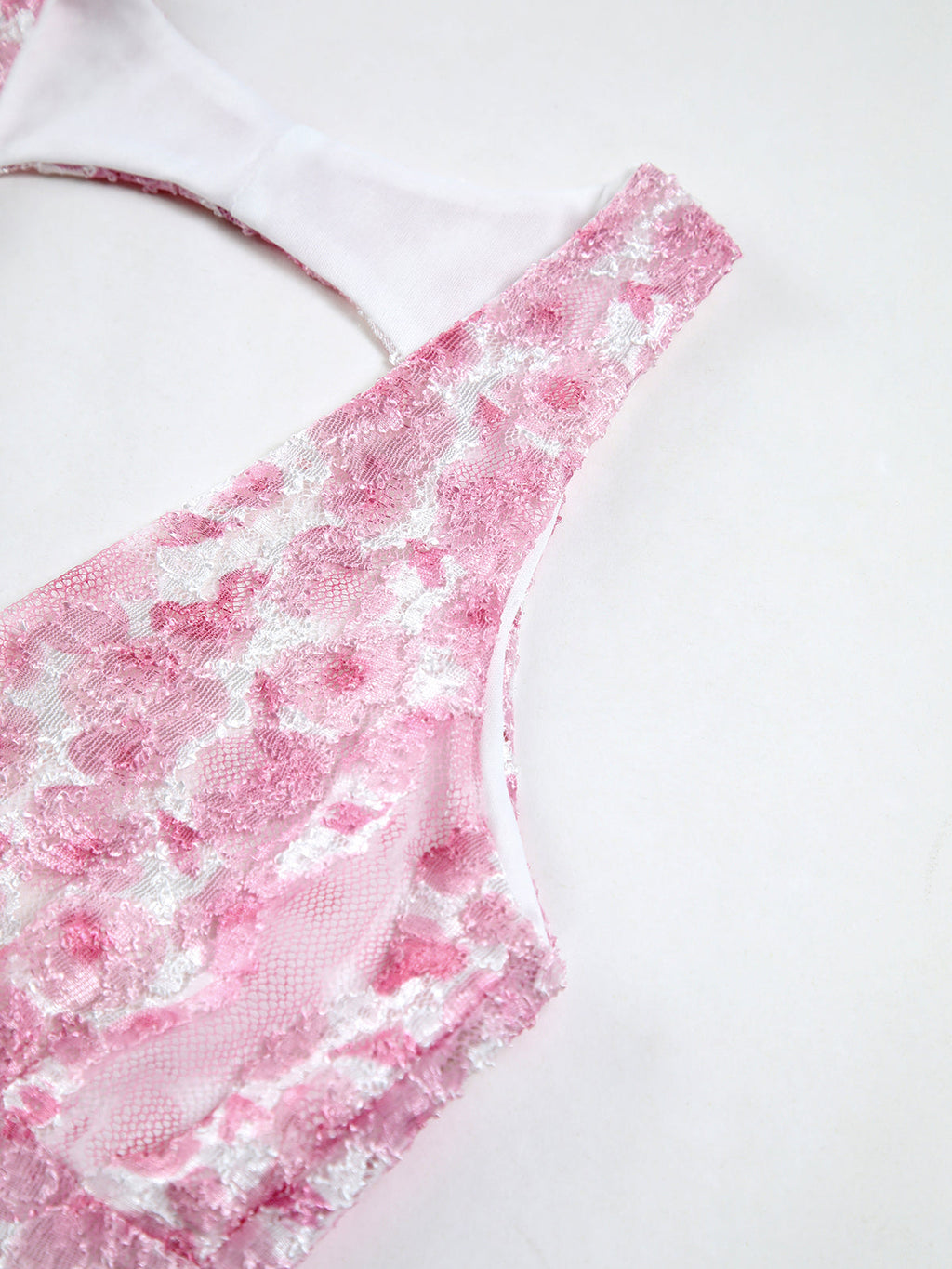 Cherry Blossom Halter Backless Maxi Dress — Pink — Svelte Chic