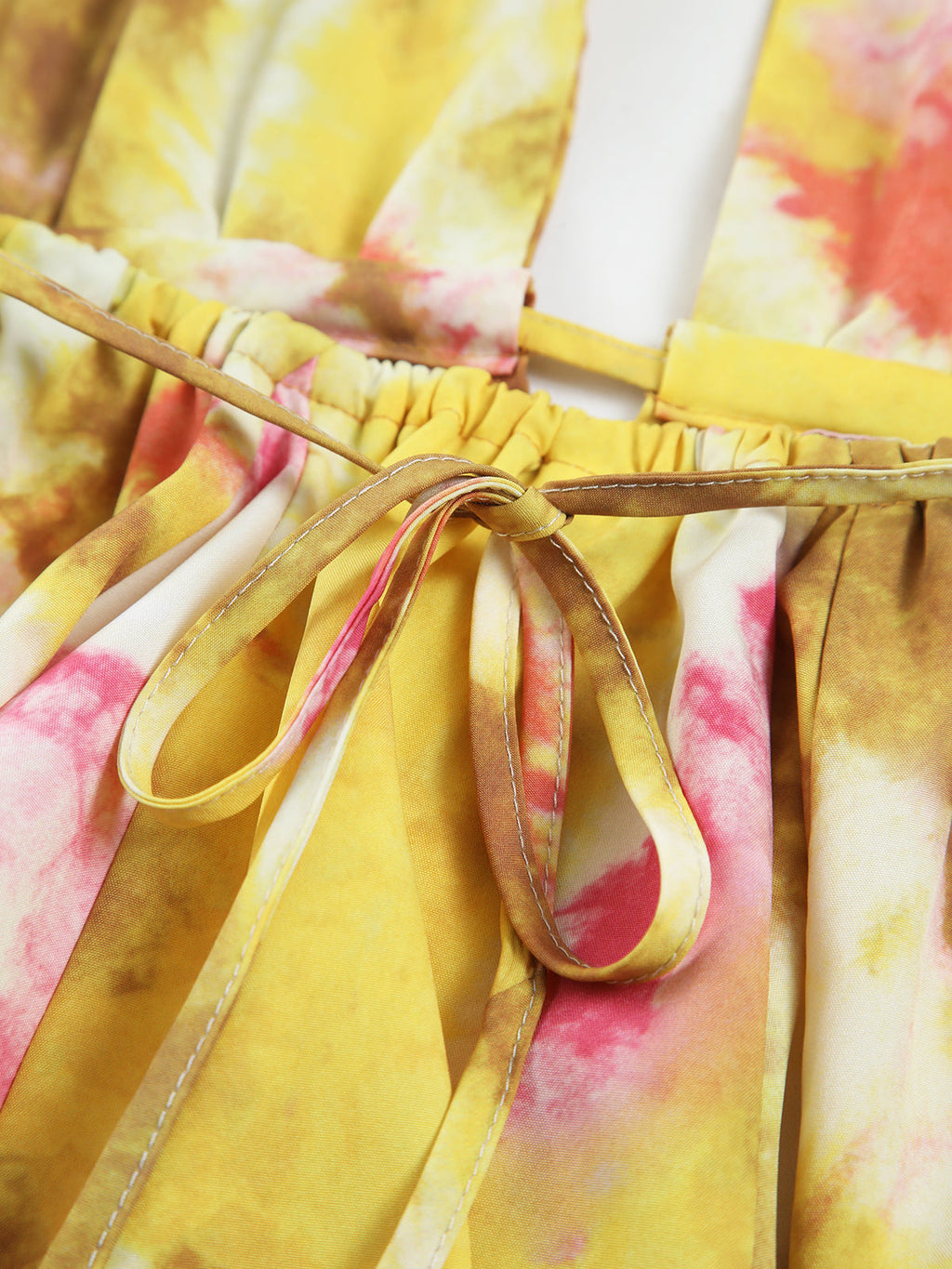 Tropical Print Halter Backless Mini Dress — Yellow — Svelte Chic