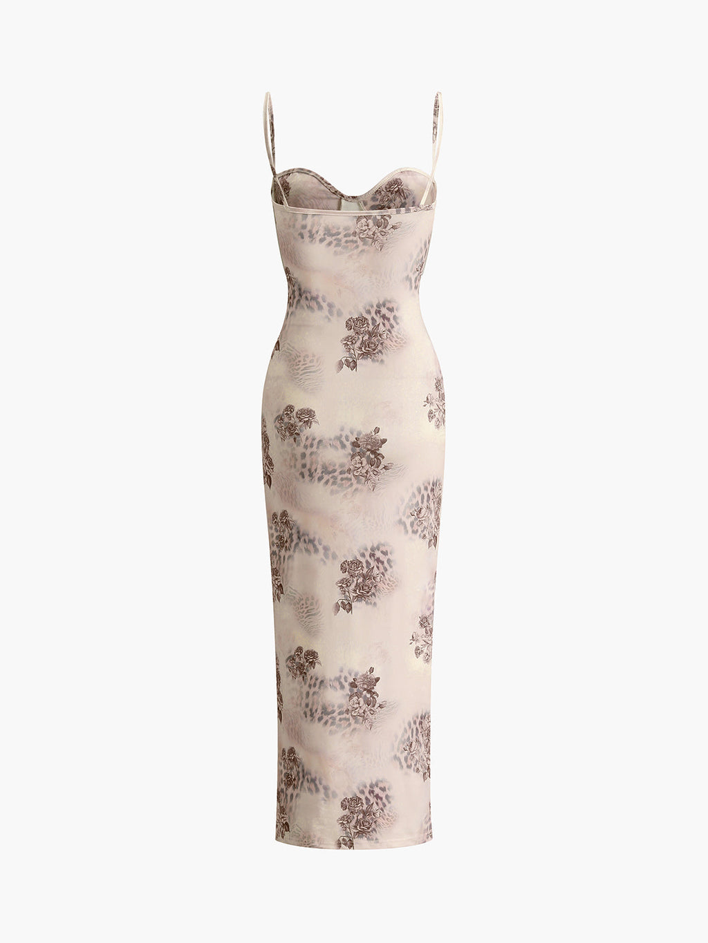 Vintage Floral Cami Maxi Dress — Khaki — Svelte Chic