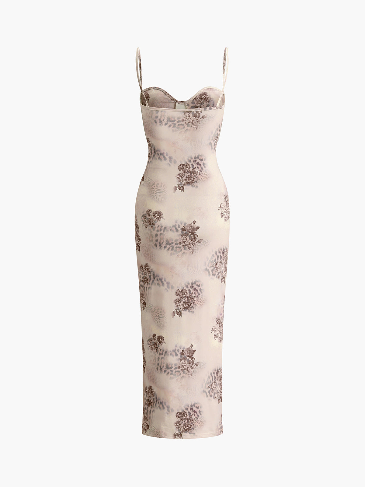 Vintage Floral Cami Maxi Dress — Khaki — Svelte Chic