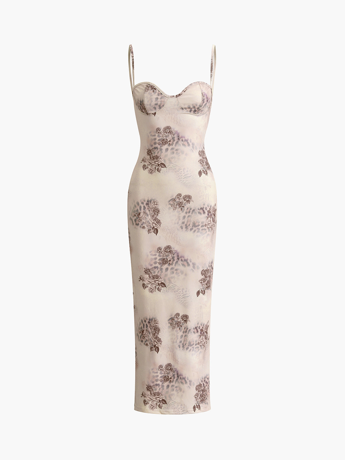 Vintage Floral Cami Maxi Dress — Khaki in Khaki — Svelte Chic