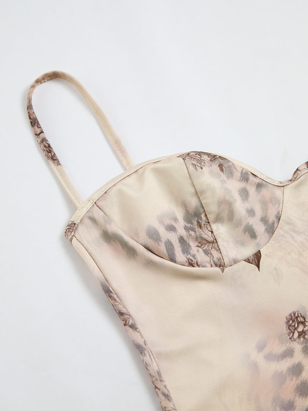 Vintage Floral Cami Maxi Dress — Khaki — Svelte Chic