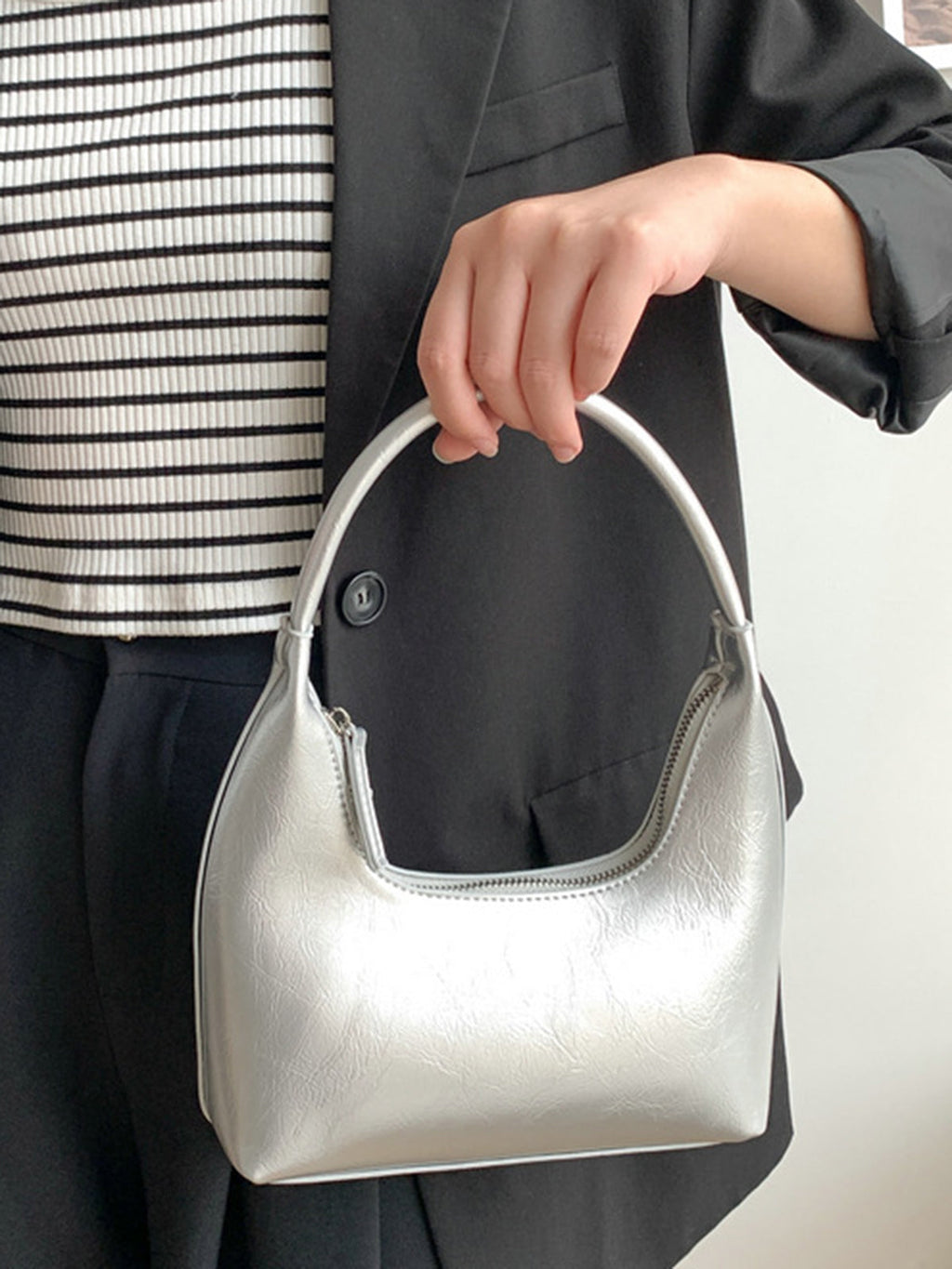 Mini Shoulder Bag — Silver — Svelte Chic