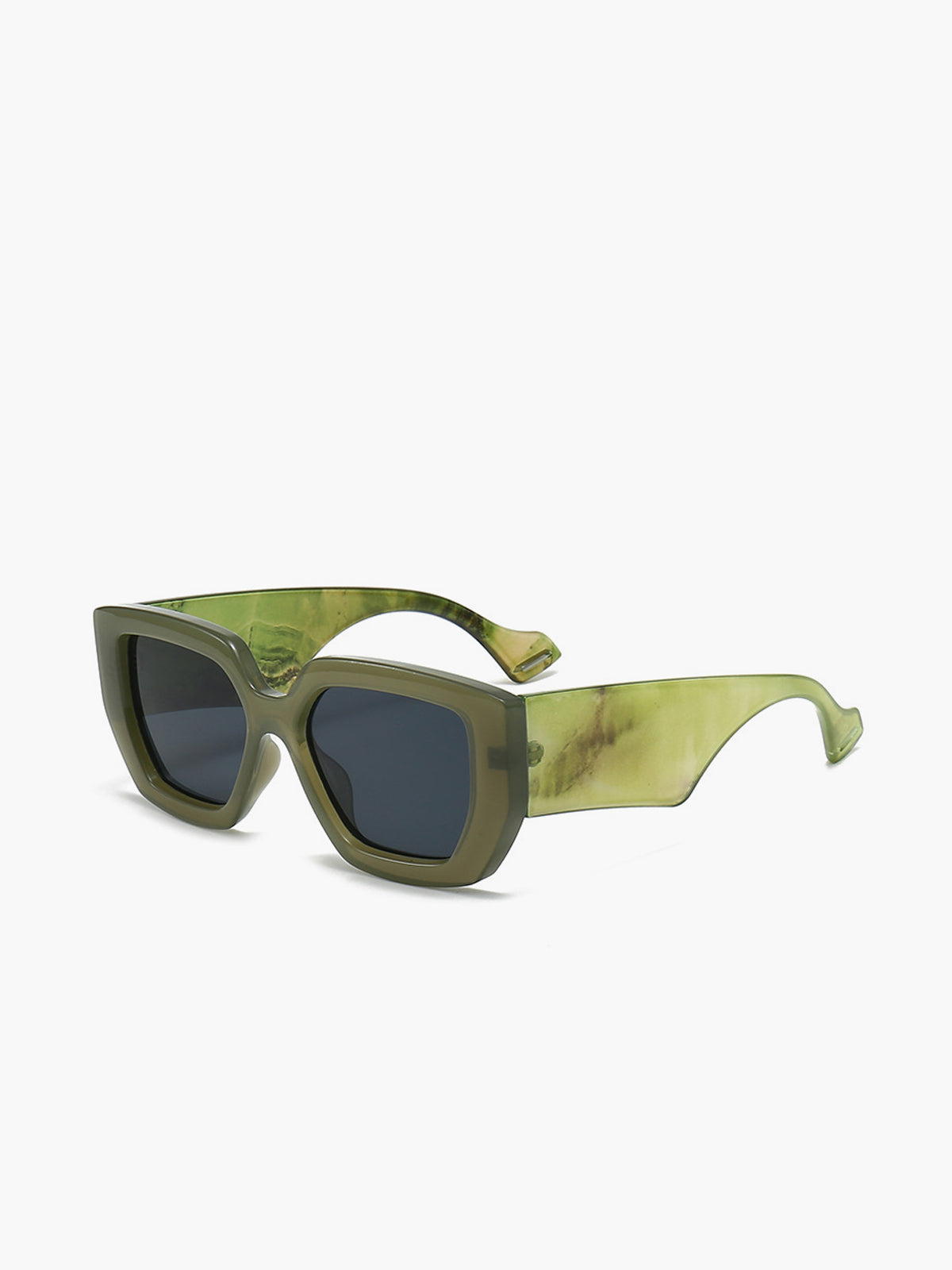 Marble Print Square Sunglasses — Green in Green — Svelte Chic