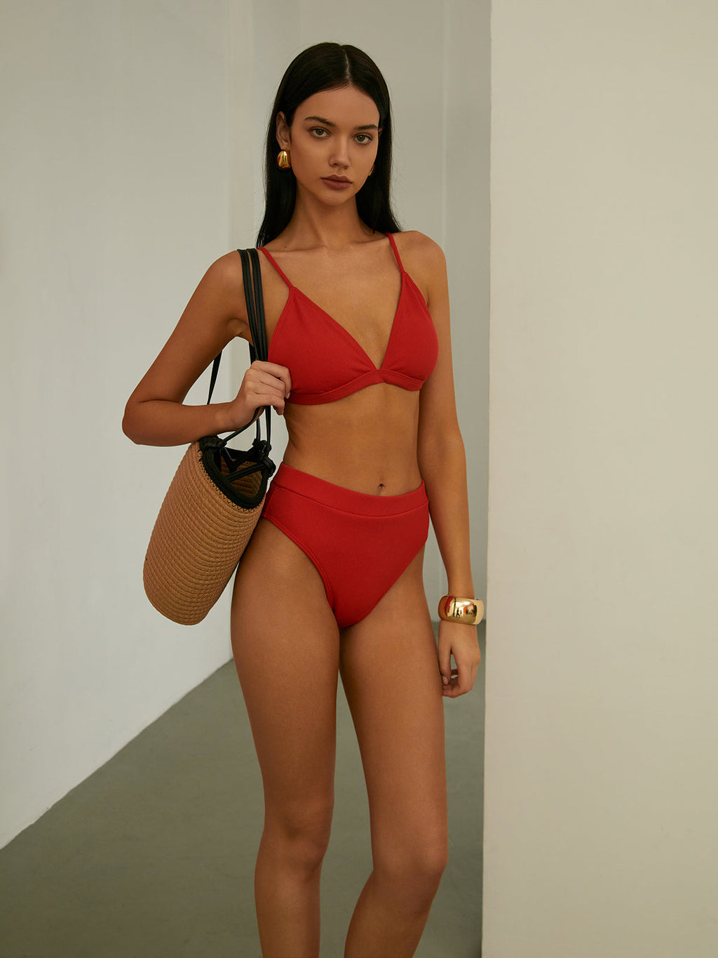 Ribbed Bikini Set — Red — Svelte Chic