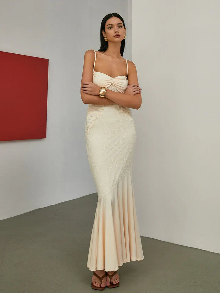 Draped Lace Cami Maxi Dress — Svelte Chic