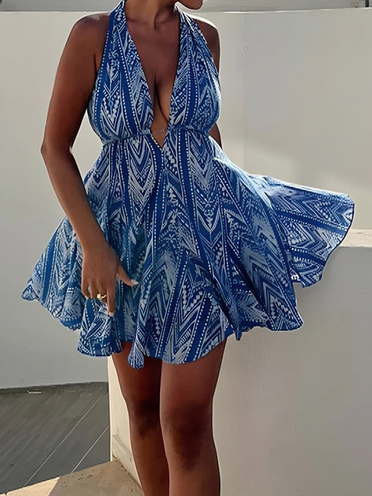 Vintage Halter Backless Mini Dress — Svelte Chic