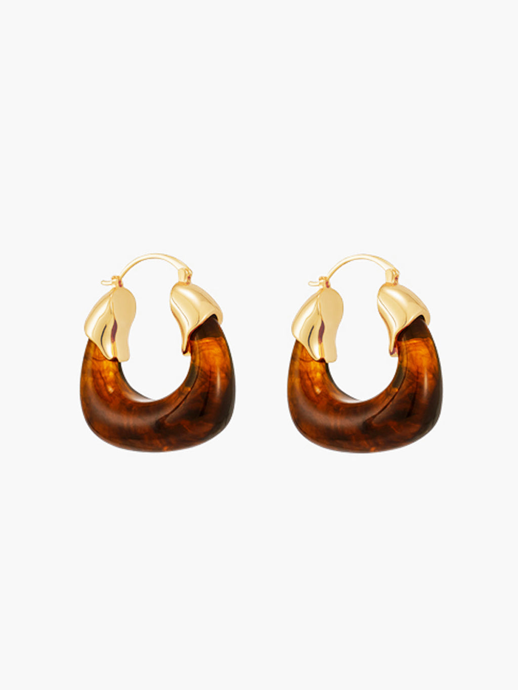 Resin Hoop Earrings — 18k Gold Plated in Gold — Svelte Chic