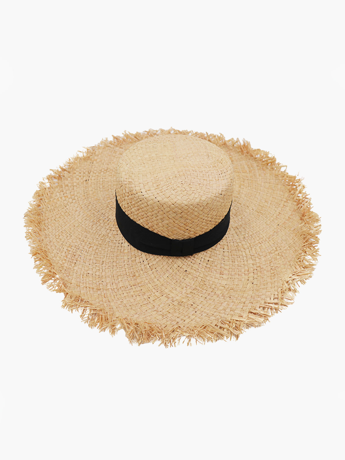 Wide-Brim Straw Hat — Khaki — Svelte Chic