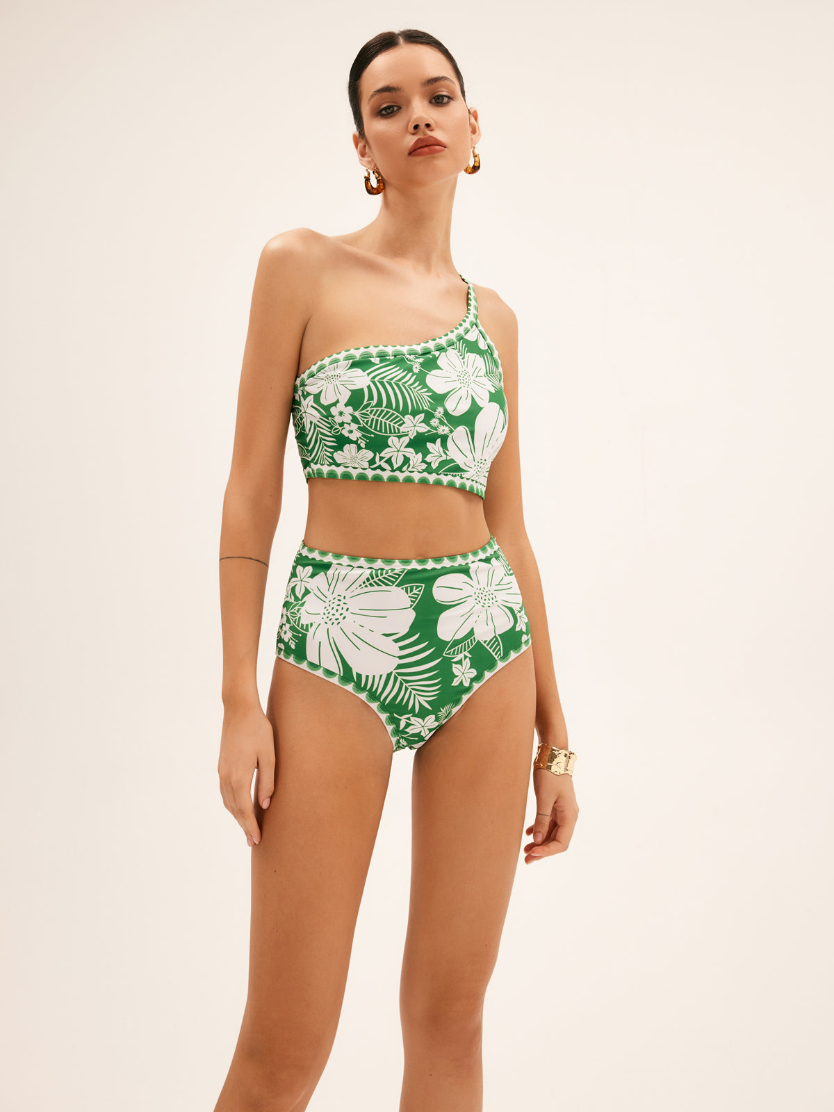 One-Shoulder Floral Bikini Set — Svelte Chic