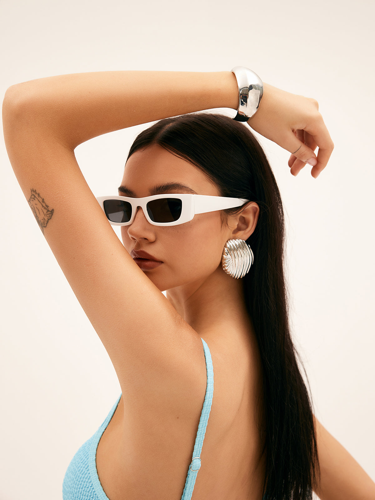 Oceanic Square Sunglasses — White — Svelte Chic