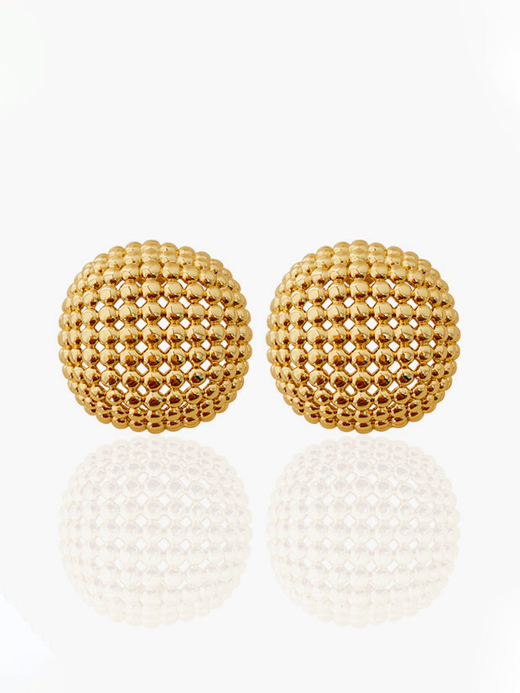 Copper Square Grid Earrings — Gold — Svelte Chic