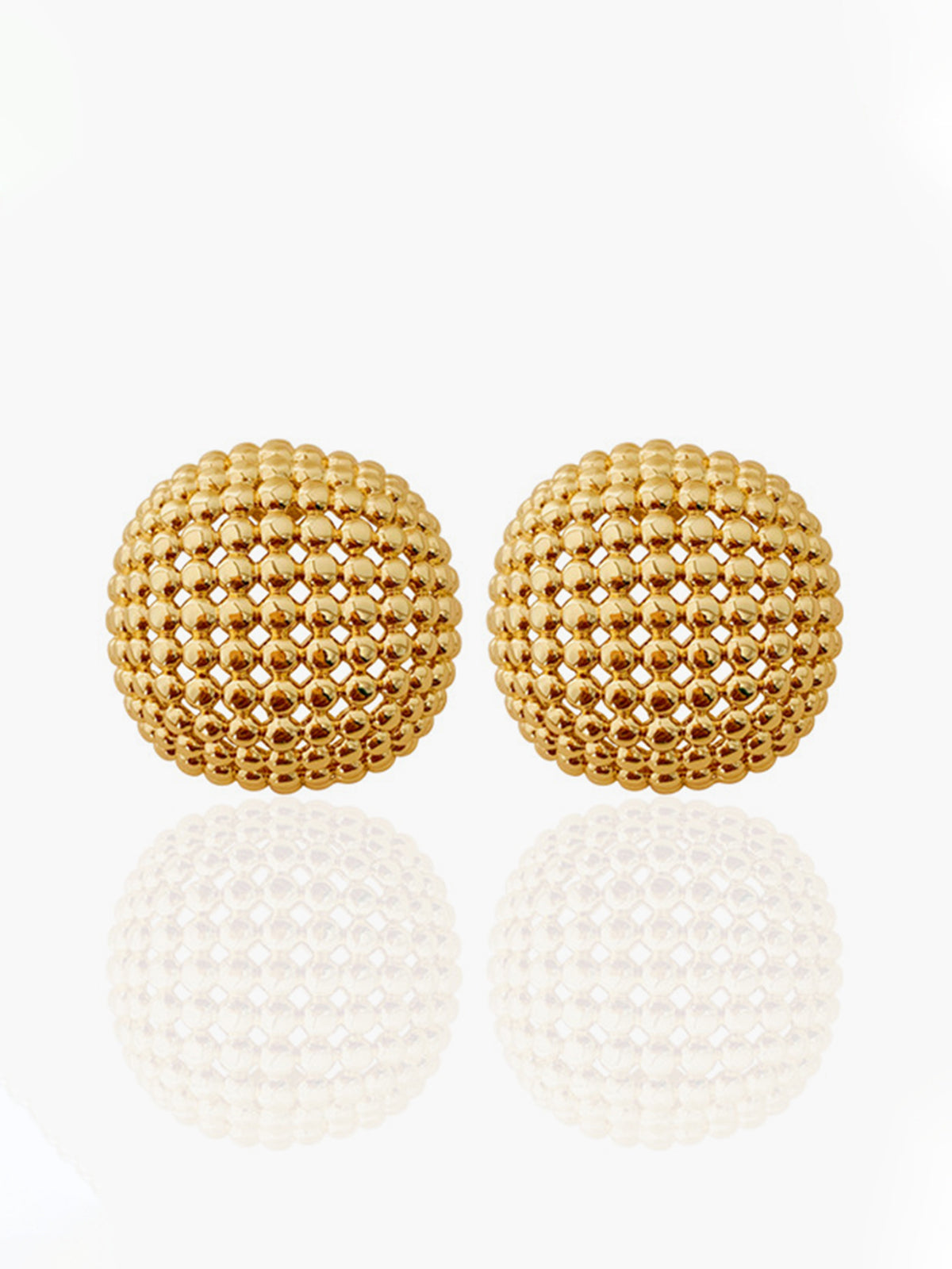 Copper Square Grid Earrings — Gold — Svelte Chic