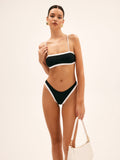Contrast Binding Bikini Set in Black — Svelte Chic