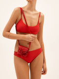 Bow Detail Mini Cross-Body Bag — Red in Red — Svelte Chic