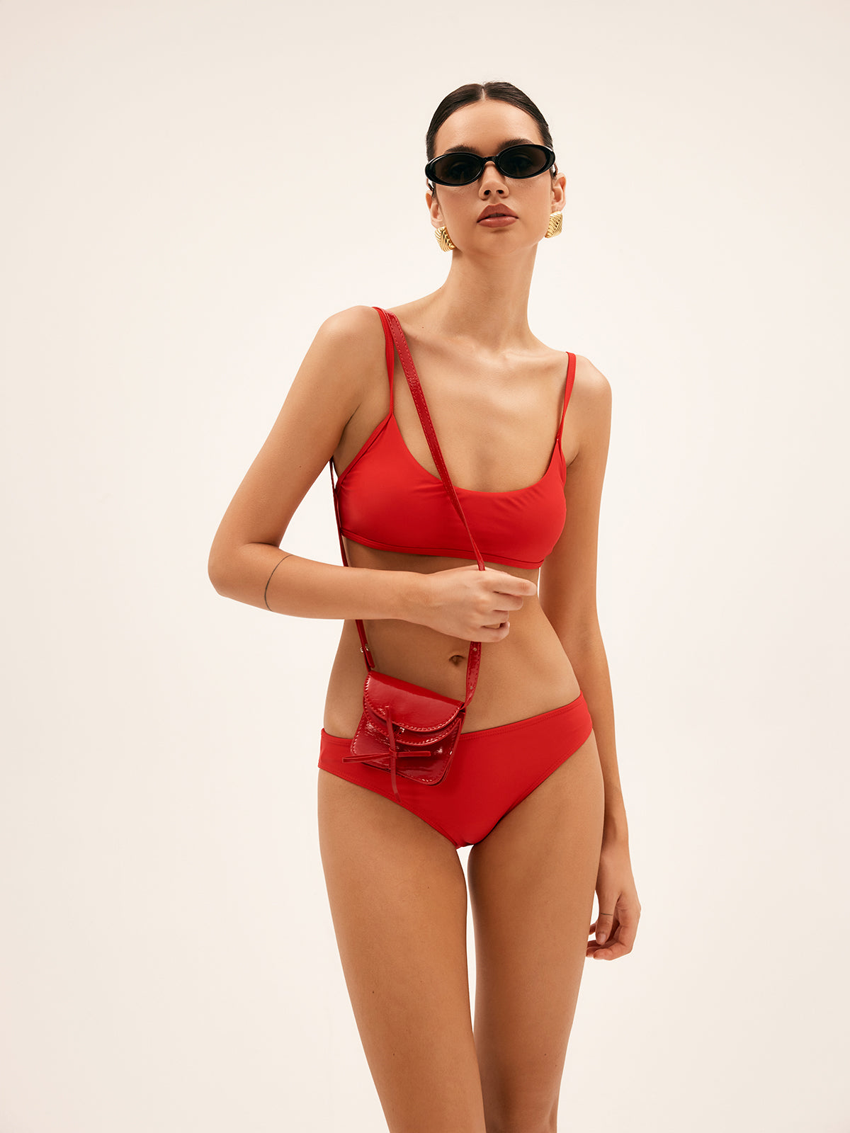 Bow Detail Mini Cross-Body Bag — Red — Svelte Chic
