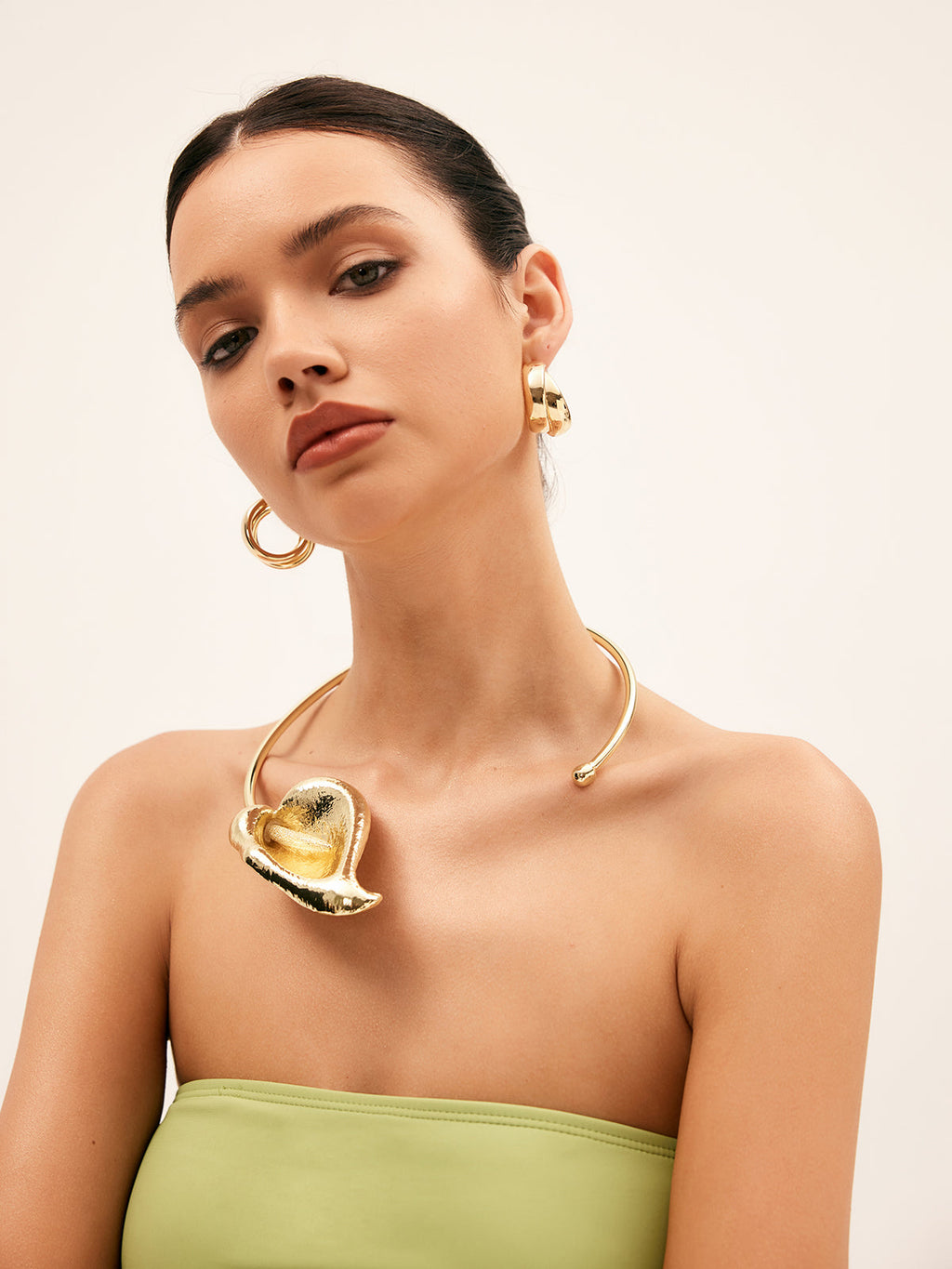 Lotus Leaf Statement Necklace — Gold in Gold — Svelte Chic