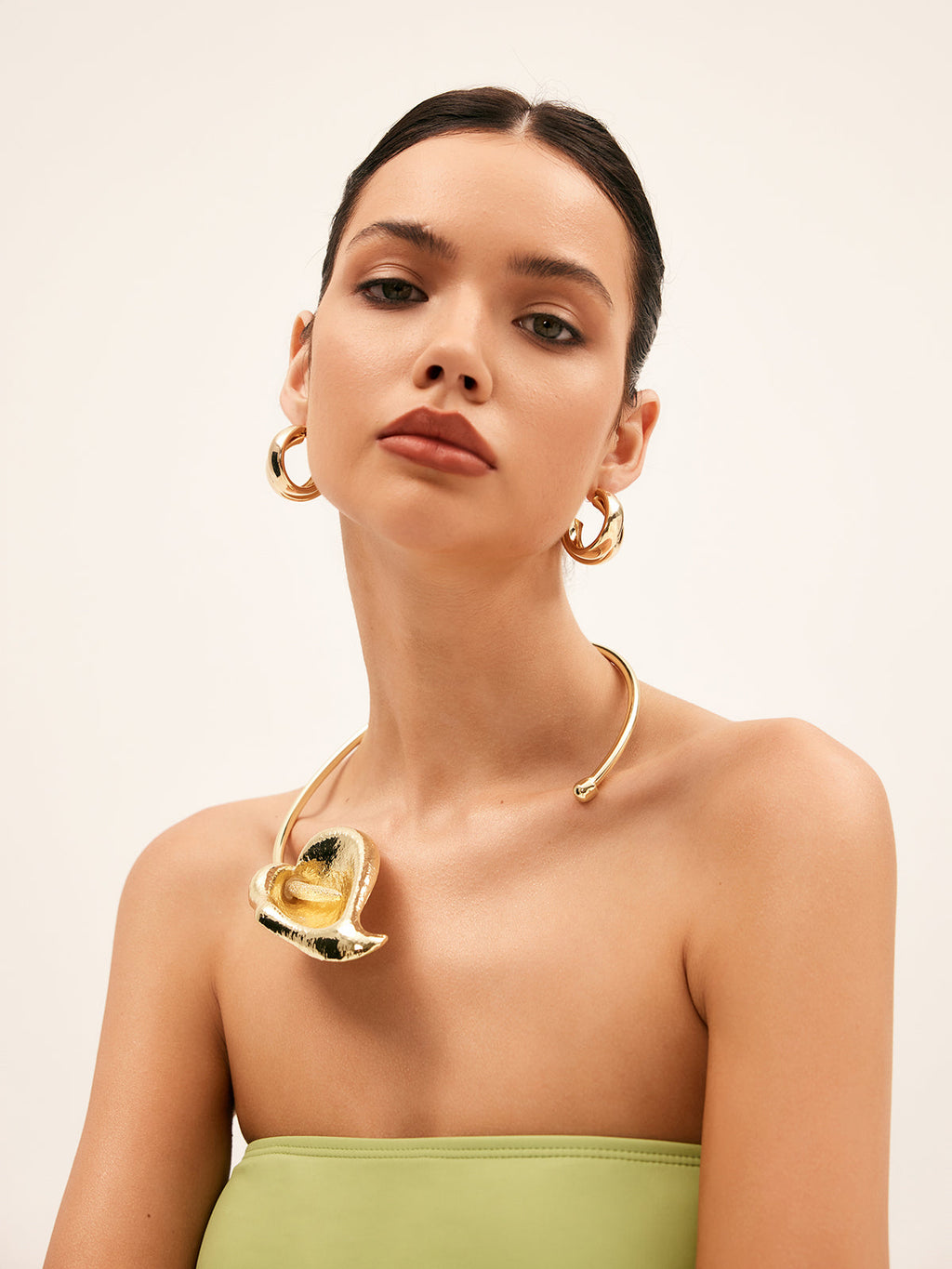 Lotus Leaf Statement Necklace — Gold — Svelte Chic