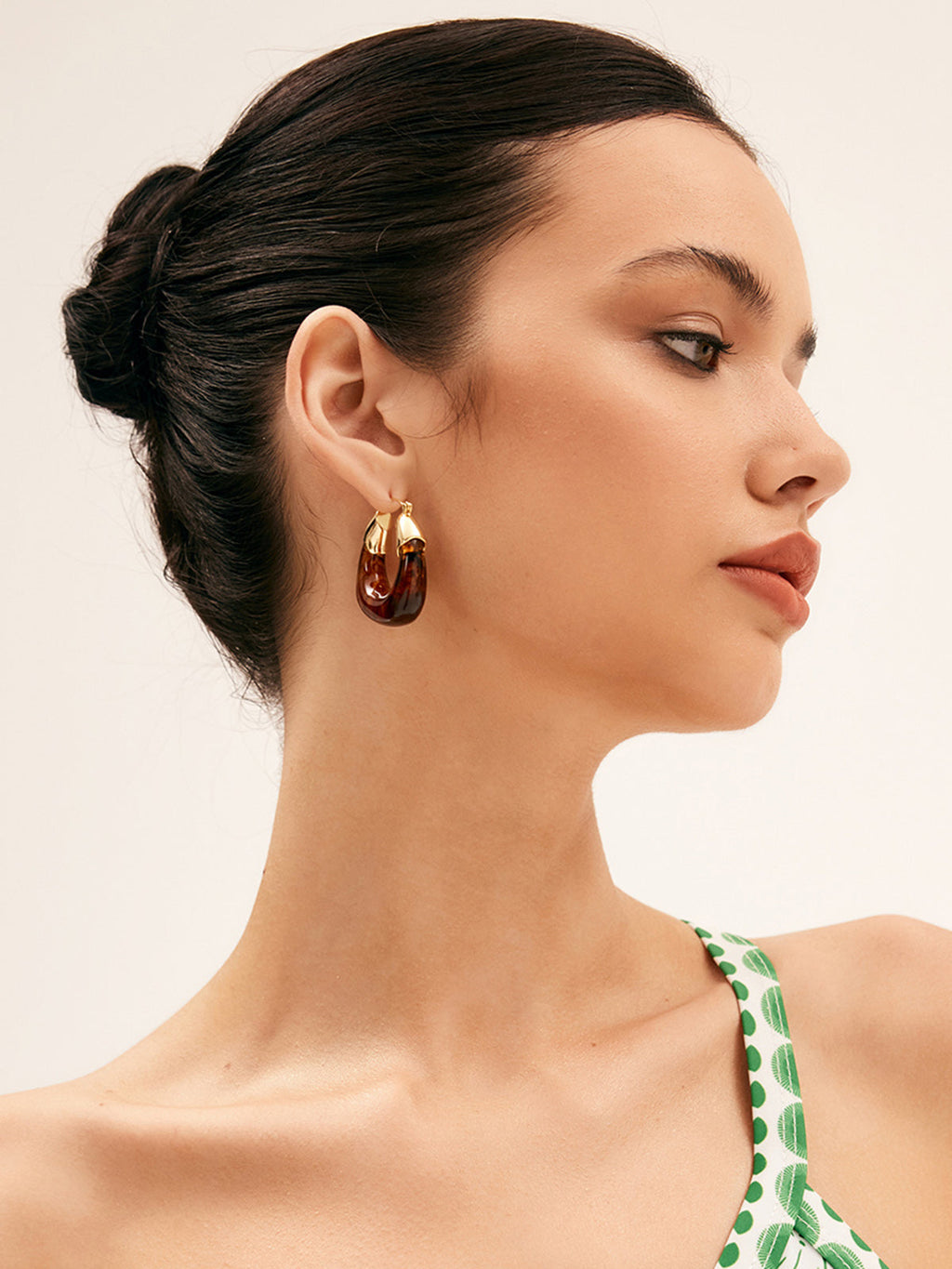 Resin Hoop Earrings — 18k Gold Plated — Svelte Chic