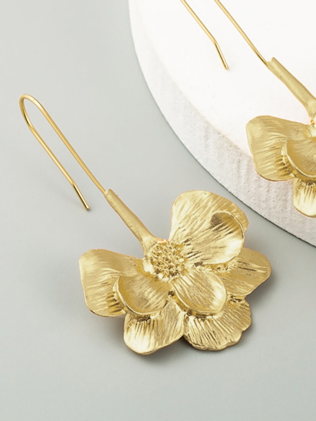 Blooming Flower Drop Earrings — Gold — Svelte Chic