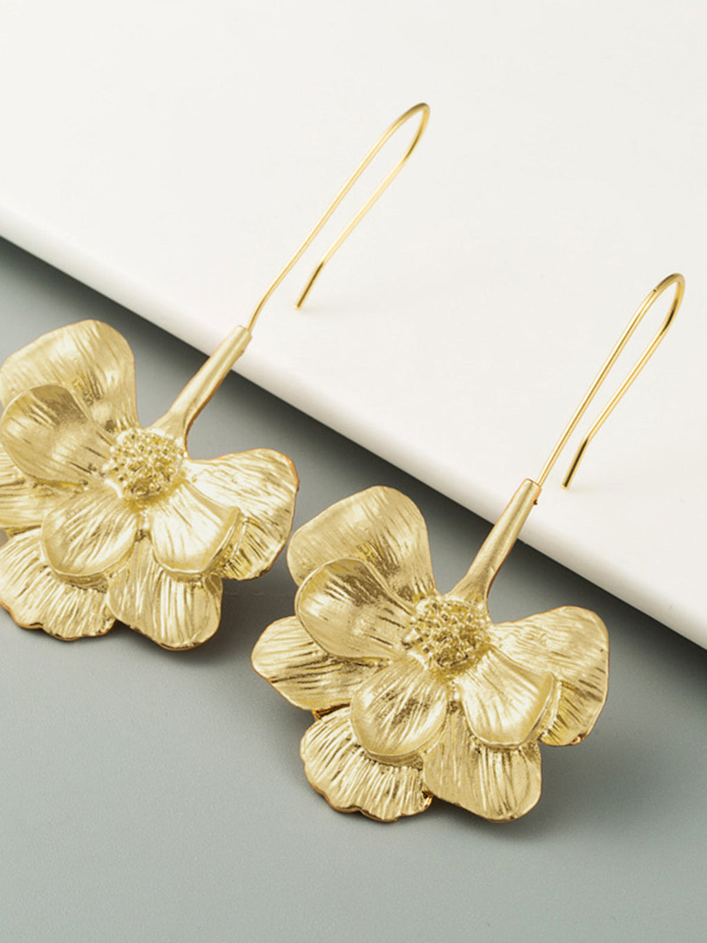 Blooming Flower Drop Earrings — Gold — Svelte Chic