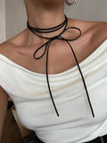 Cord Wrap Necklace — 150 cm in Black — Svelte Chic