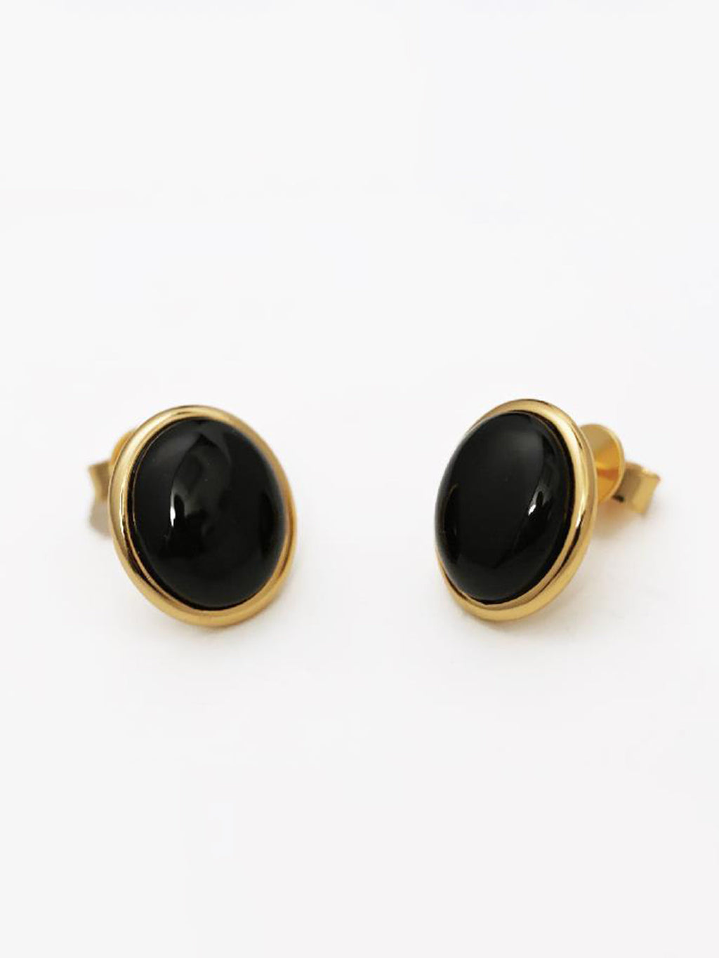 Opal Gemstone Earrings — Black &amp; Gold — Svelte Chic