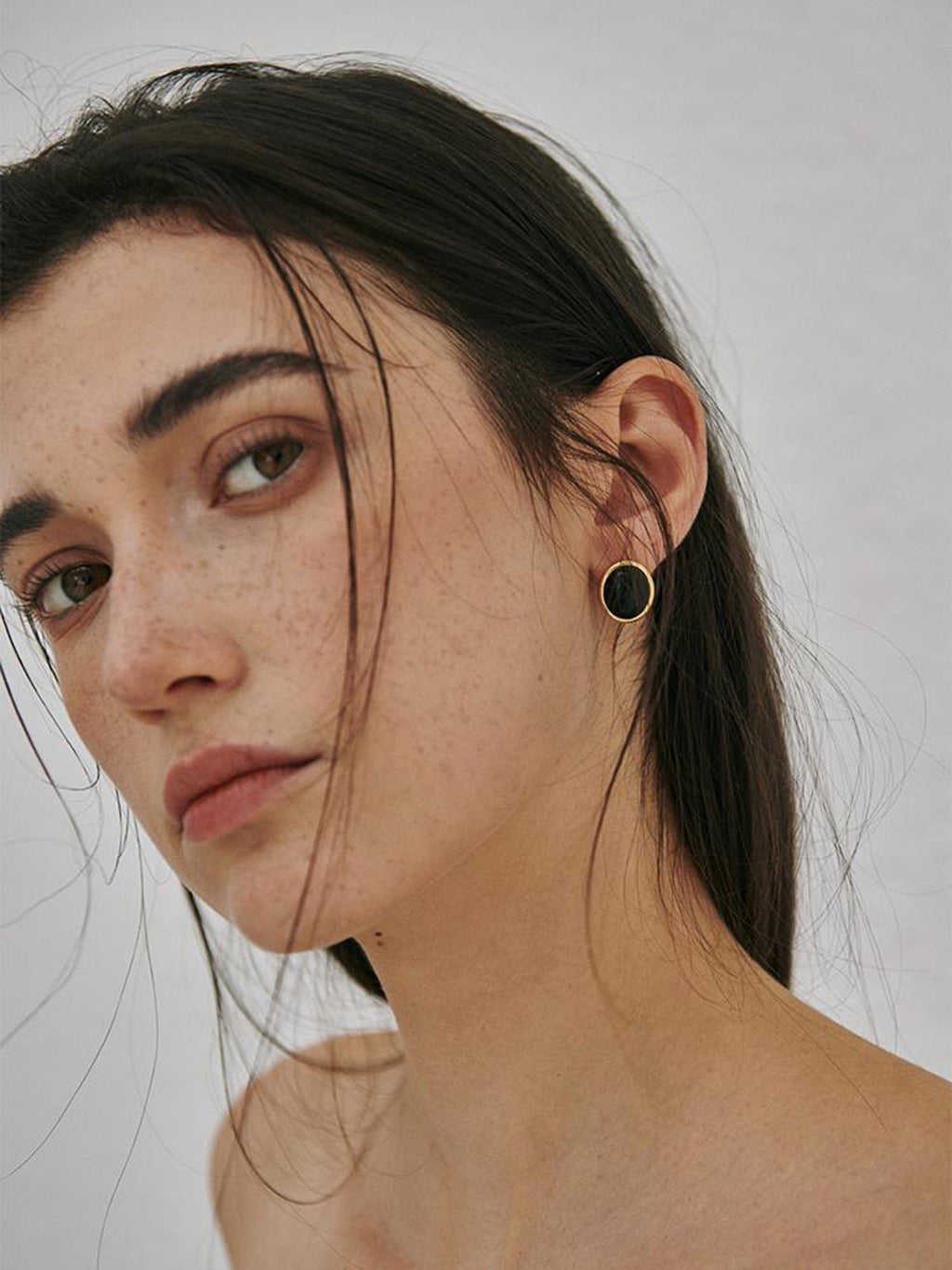 Opal Gemstone Earrings — Black &amp; Gold — Svelte Chic