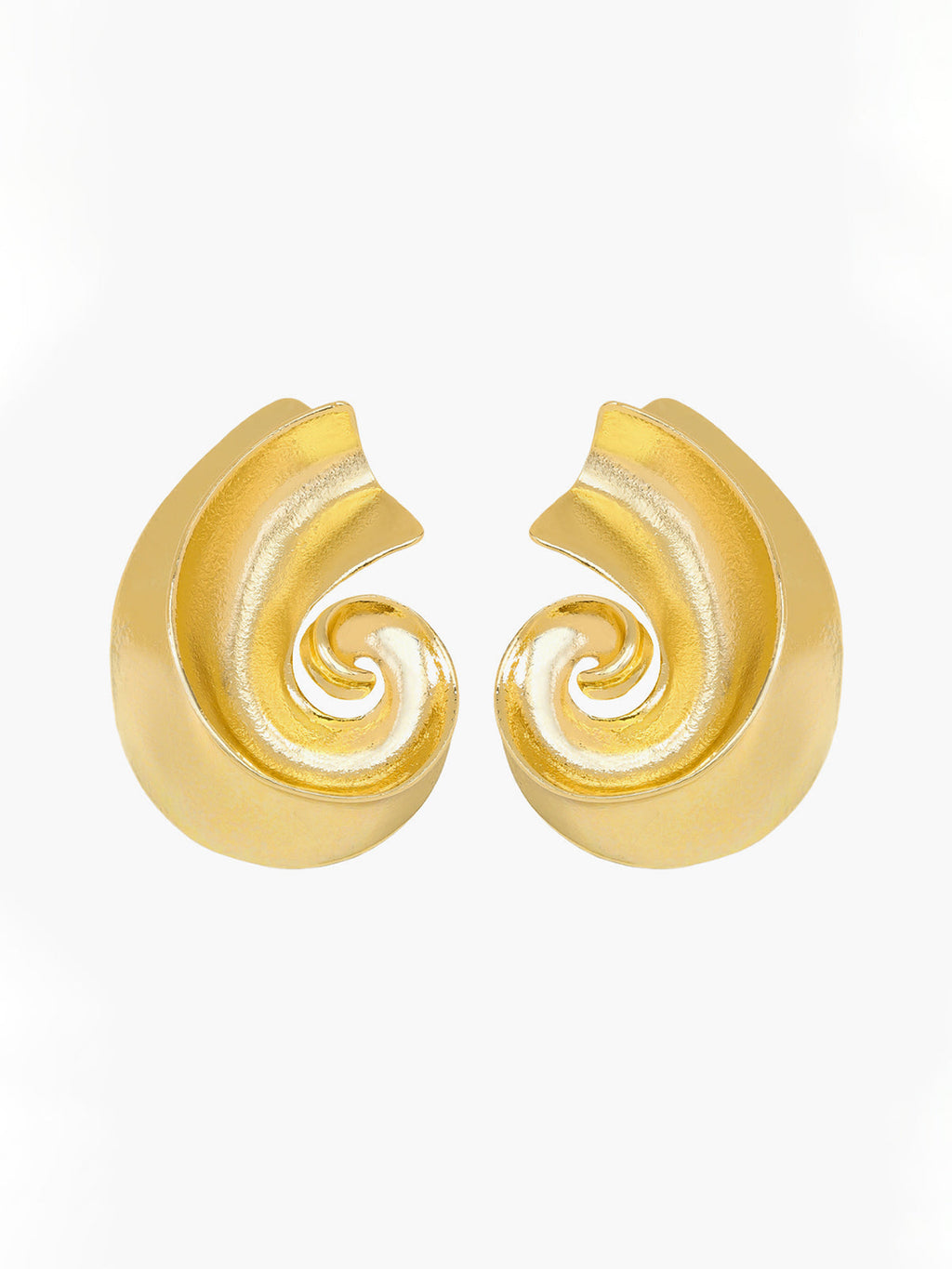 Conch Shell Drop Stud Earrings — Gold in Gold — Svelte Chic
