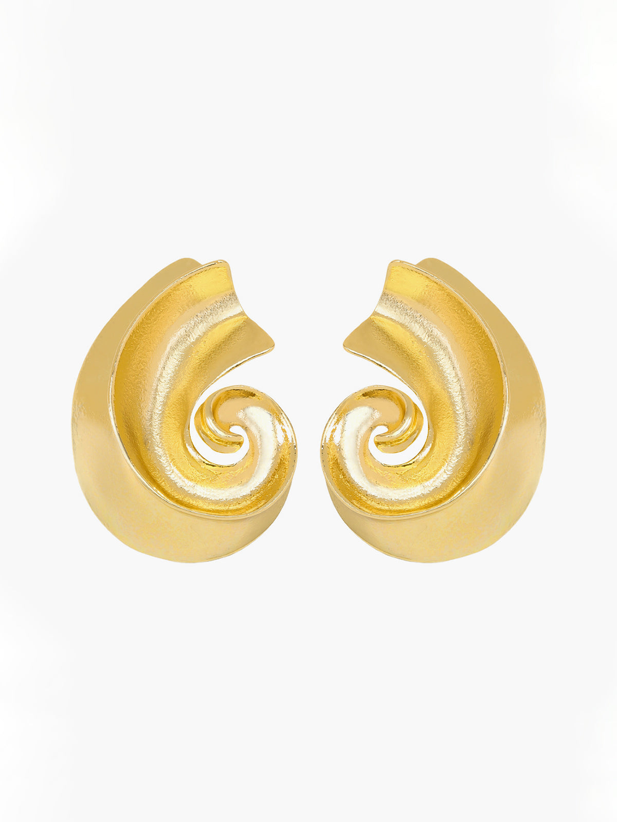 Conch Shell Drop Stud Earrings — Gold in Gold — Svelte Chic
