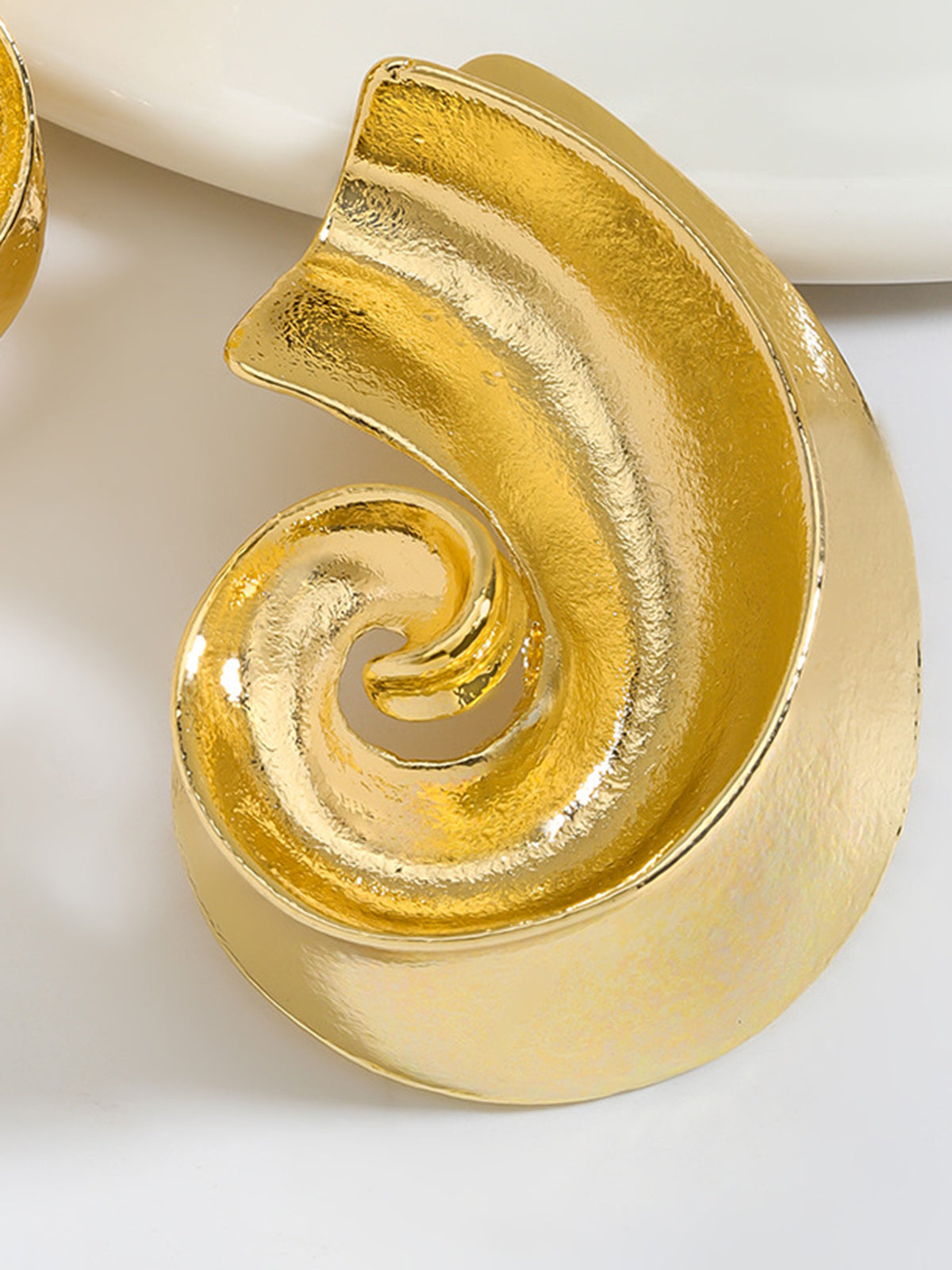 Conch Shell Drop Stud Earrings — Gold — Svelte Chic