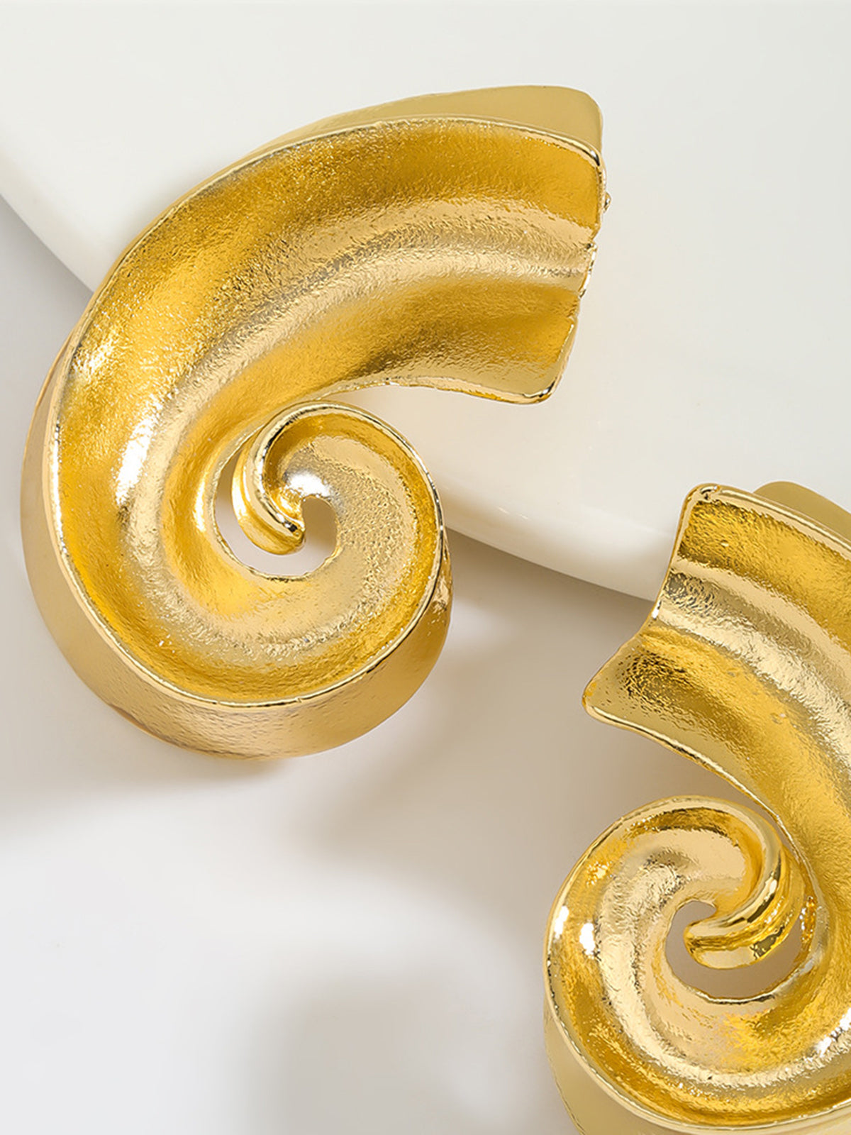 Conch Shell Drop Stud Earrings — Gold — Svelte Chic