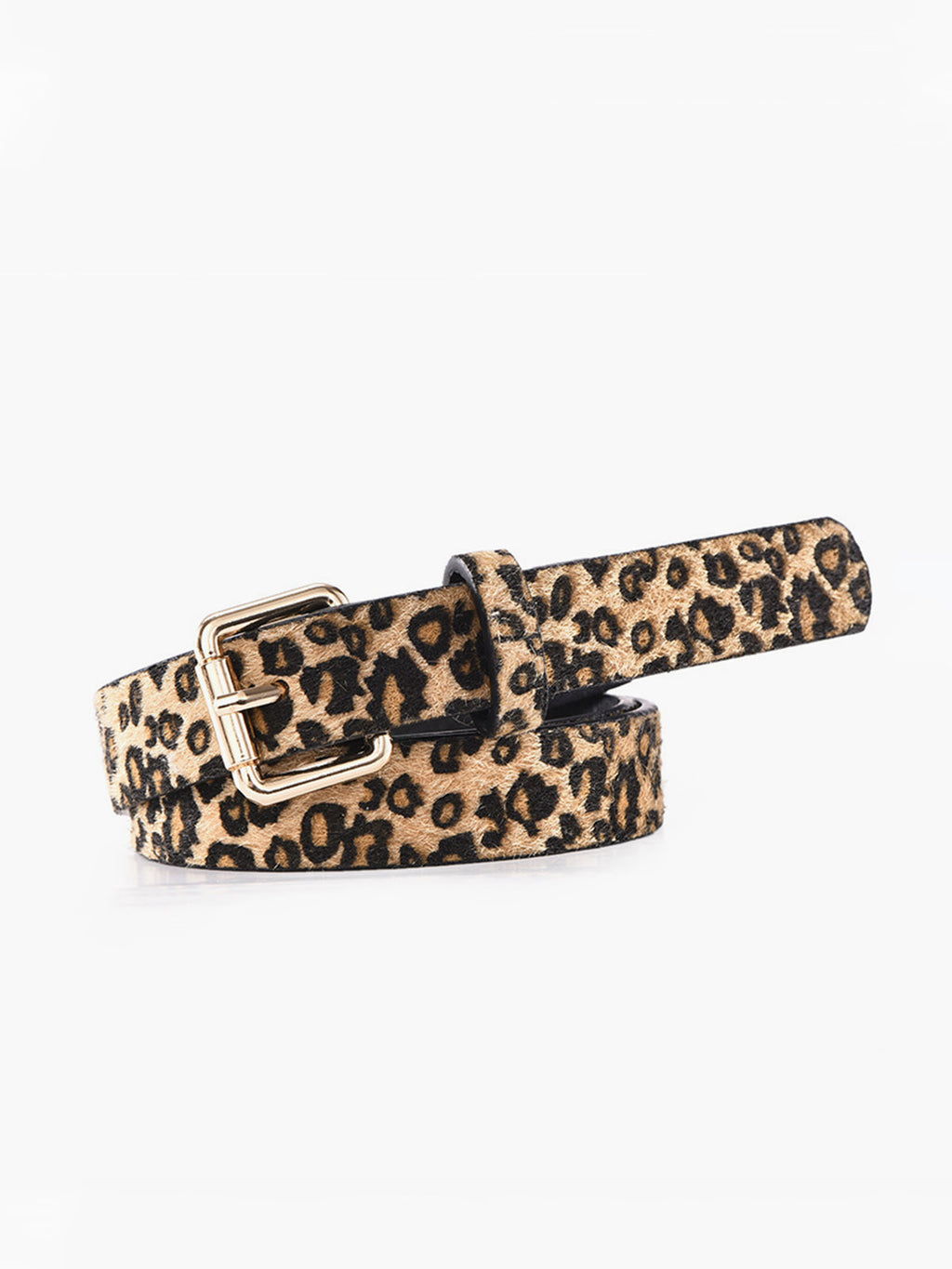 Leopard Print Waist Belt — Gold Buckle — Svelte Chic