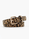 Leopard Print Waist Belt — Gold Buckle in Brown — Svelte Chic