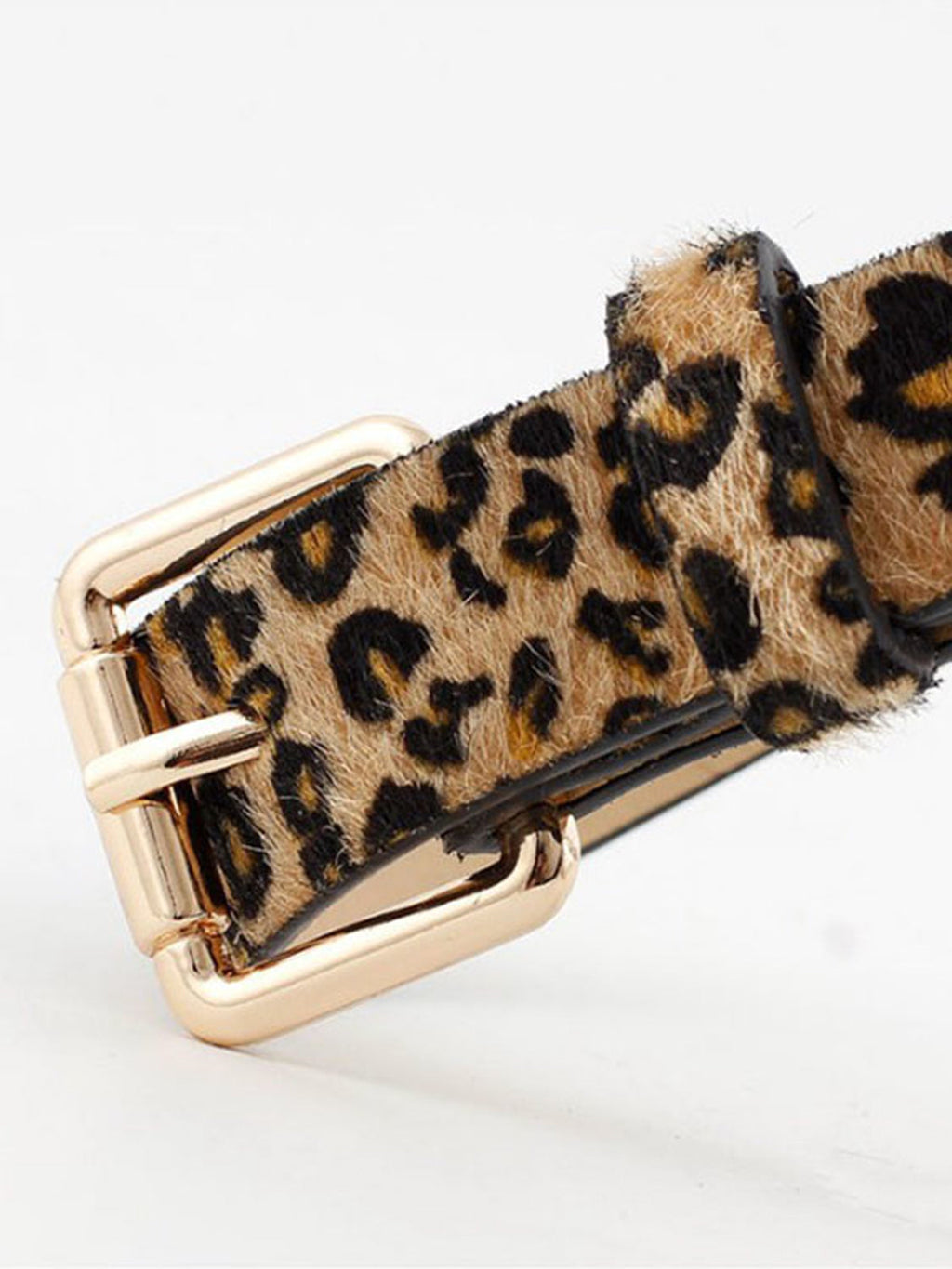 Leopard Print Waist Belt — Gold Buckle — Svelte Chic