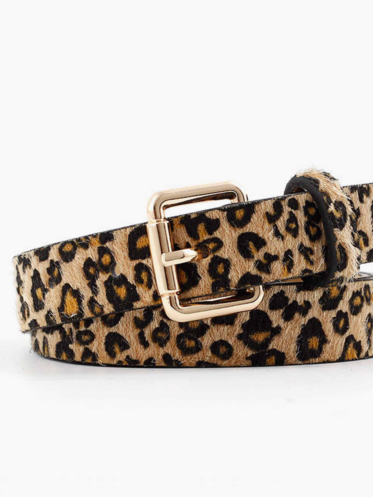 Leopard Print Waist Belt — Gold Buckle — Svelte Chic