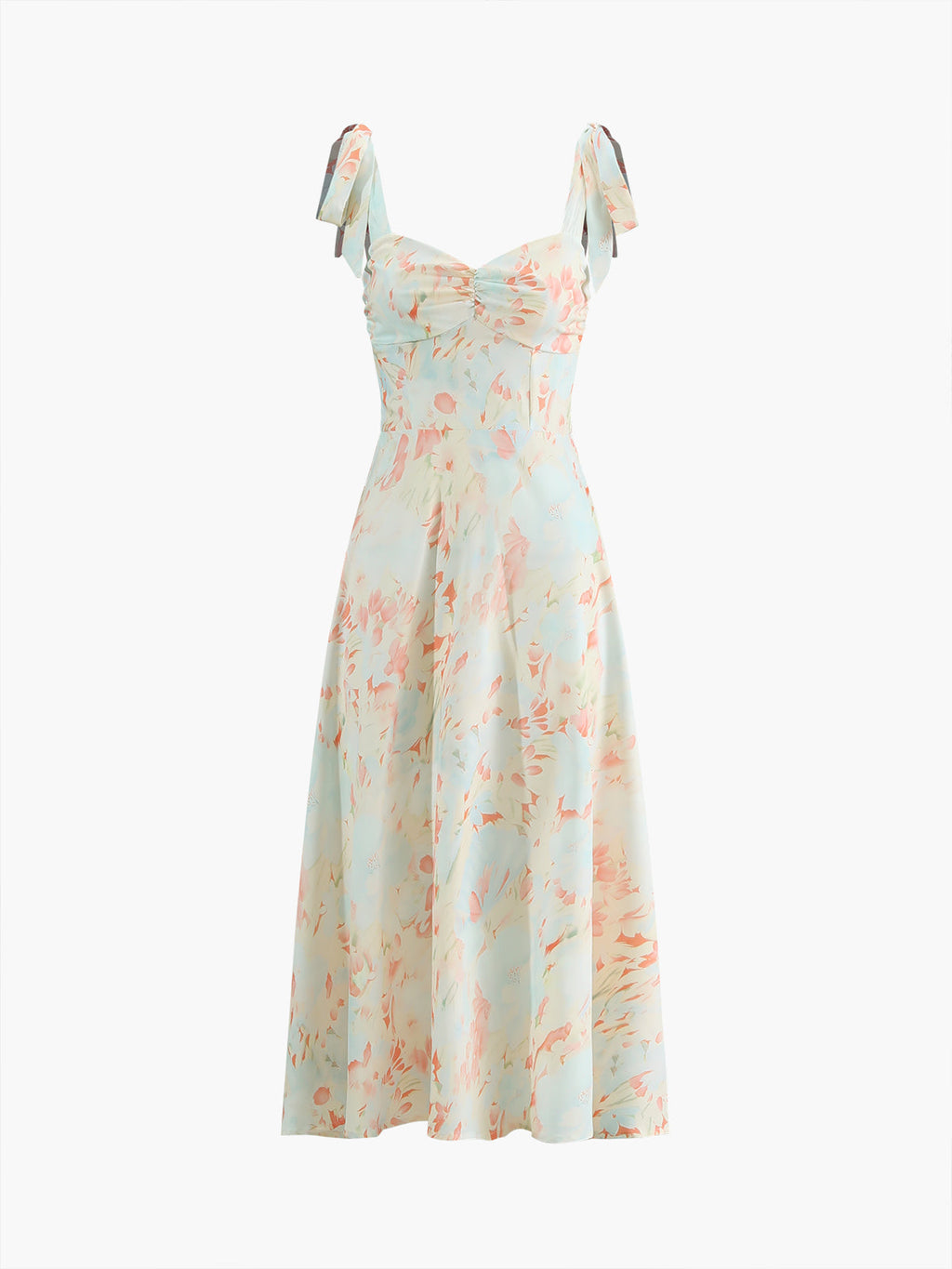 Monet Garden Floral Midi Dress — Multicolour in Multicolor — Svelte Chic