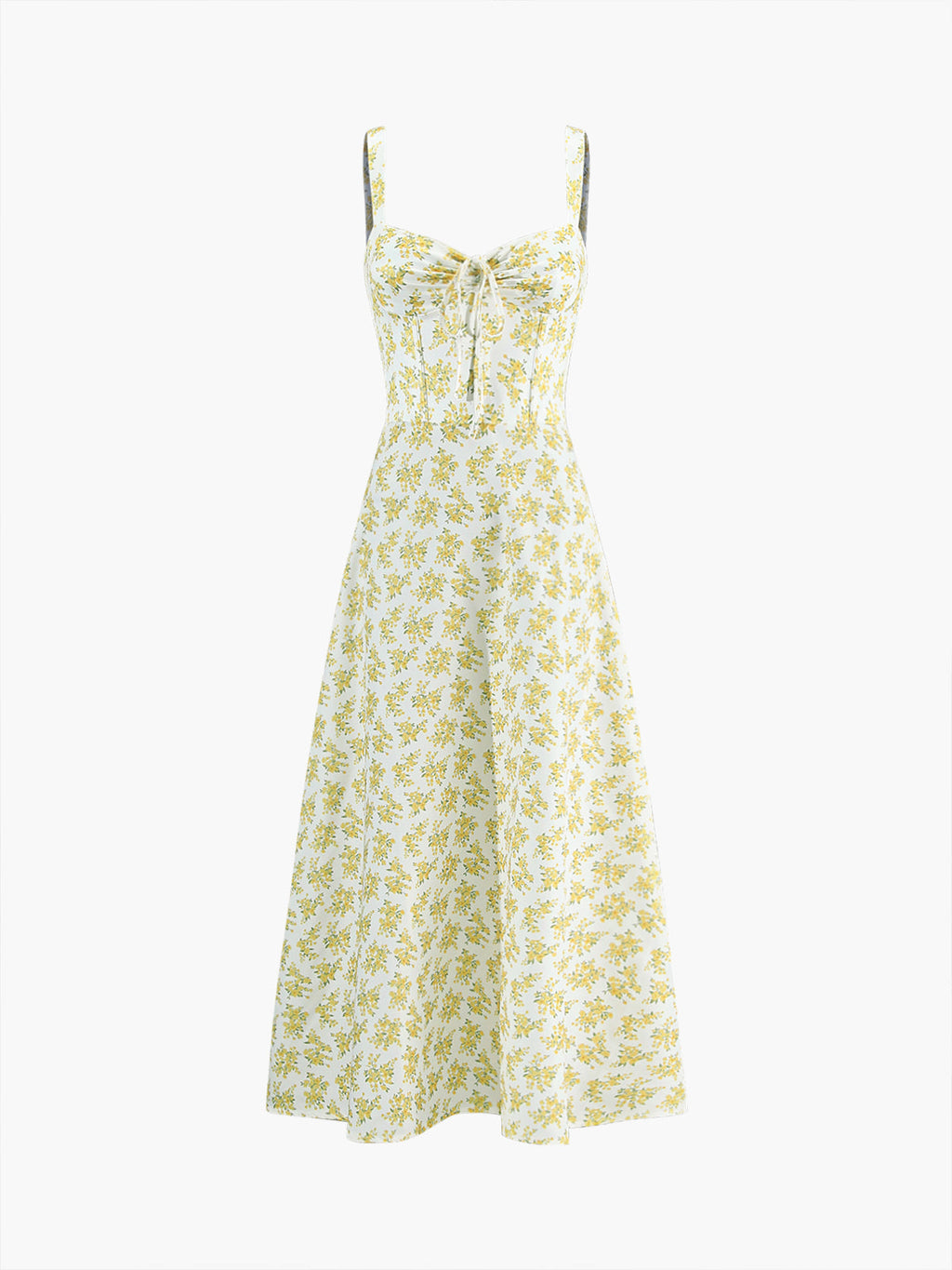 Floral Knotted Cami Maxi Dress — Yellow in Yellow — Svelte Chic
