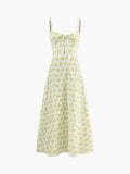 Floral Knotted Cami Maxi Dress — Yellow in Yellow — Svelte Chic