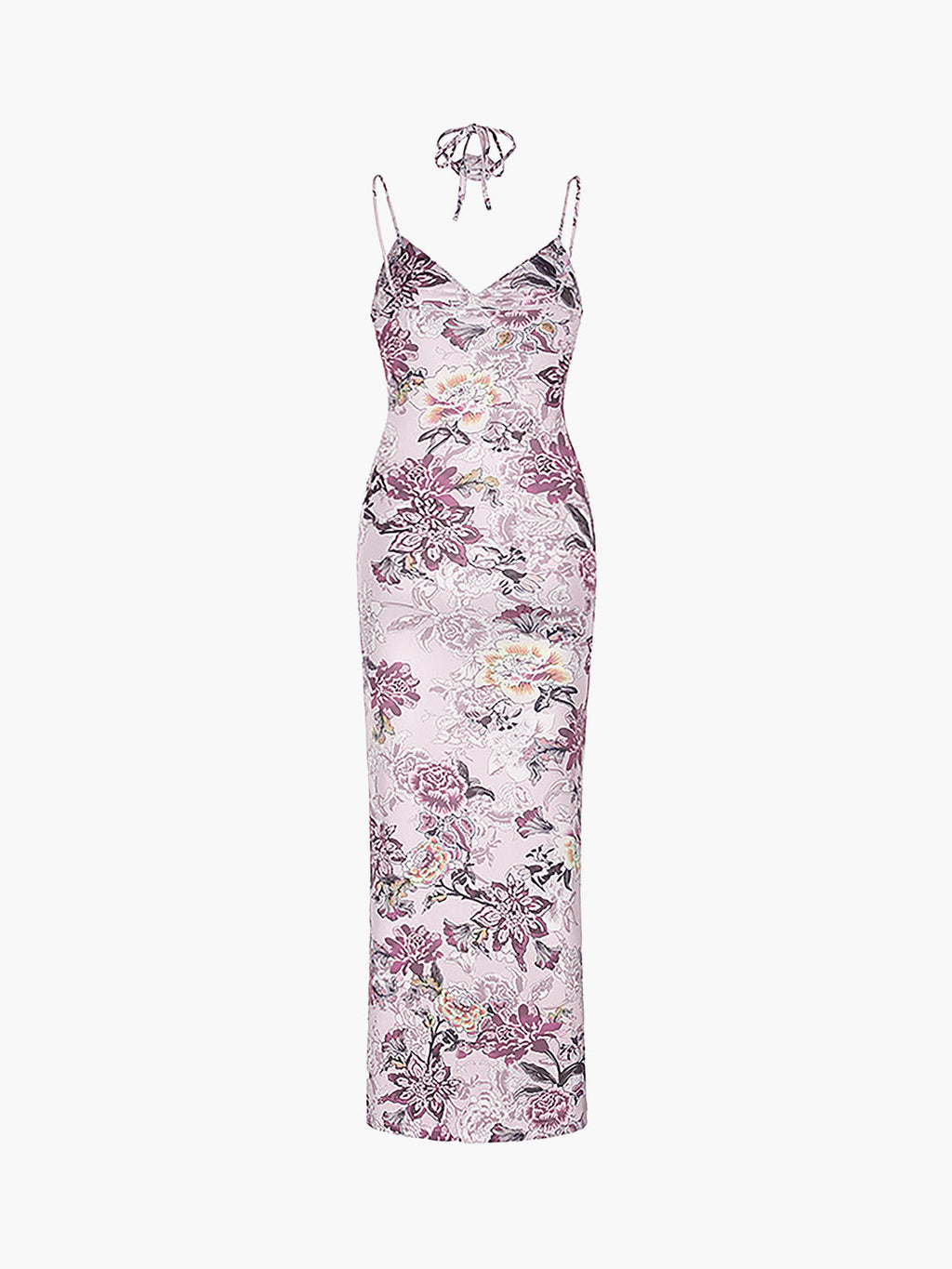 V-Neck Floral Cami Maxi Dress — Pink & Purple — Svelte Chic