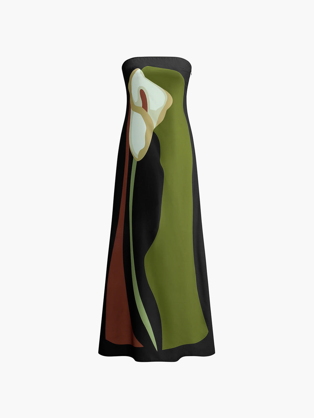 Large Floral Split Tube Maxi Dress — Green — Svelte Chic