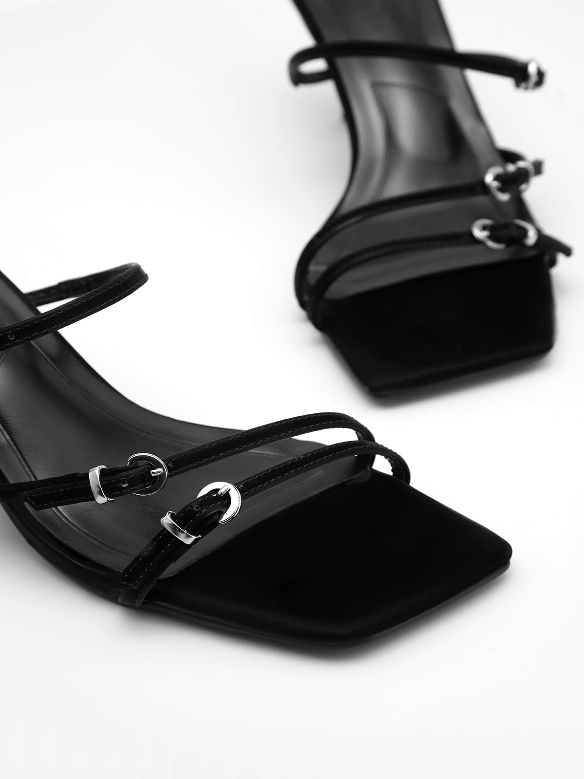 Square Toe Strappy Heeled Sandals — Svelte Chic