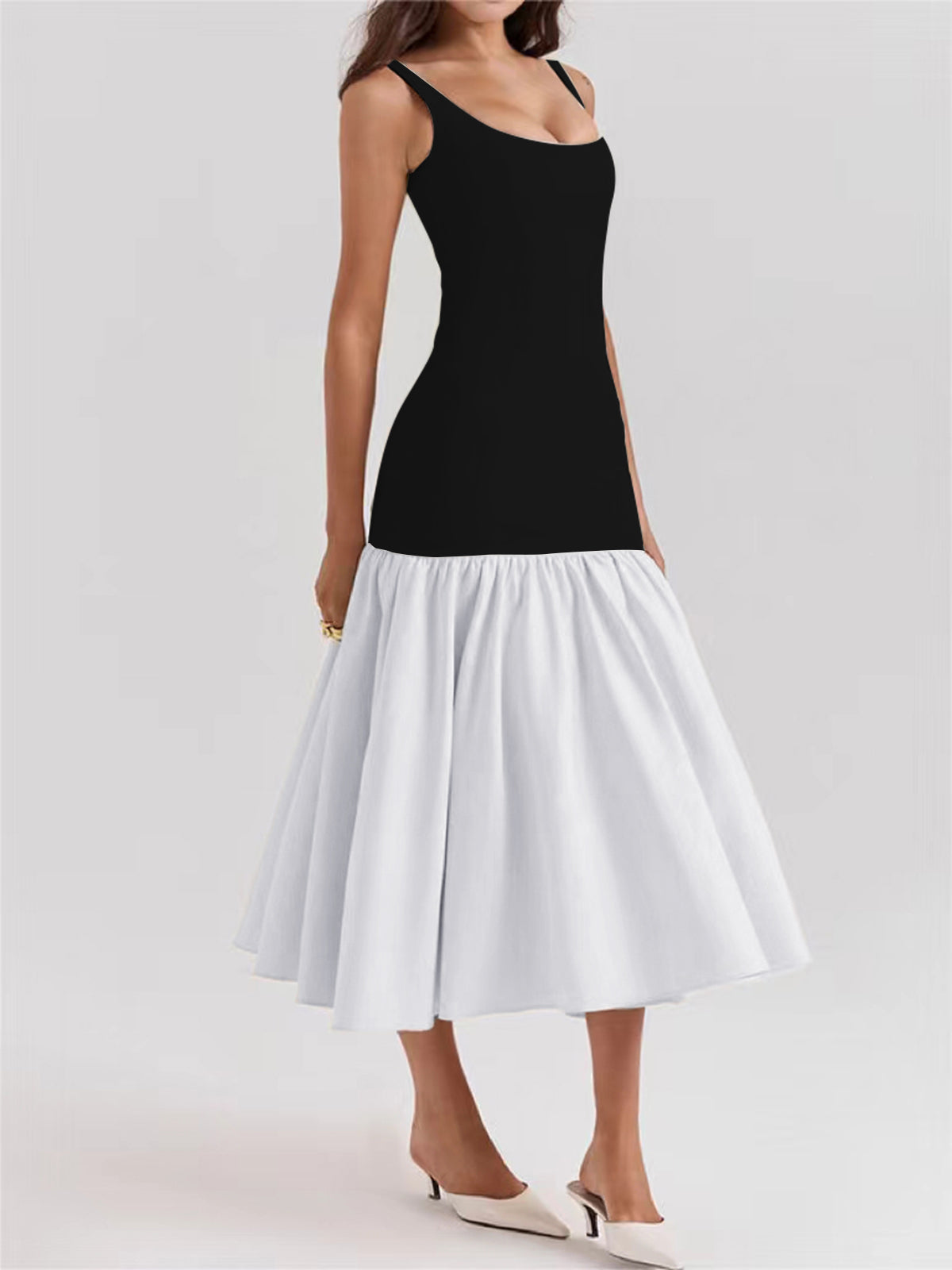 Pleated Cami Maxi Dress with Zip — Svelte Chic