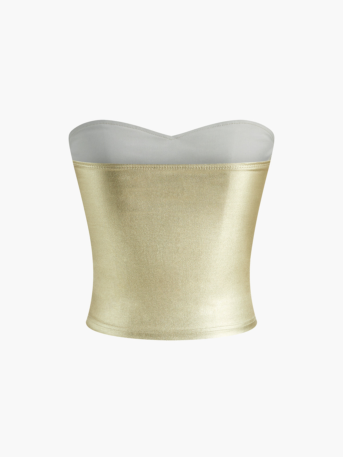 Vintage Purl Strapless Top — Gold — Svelte Chic